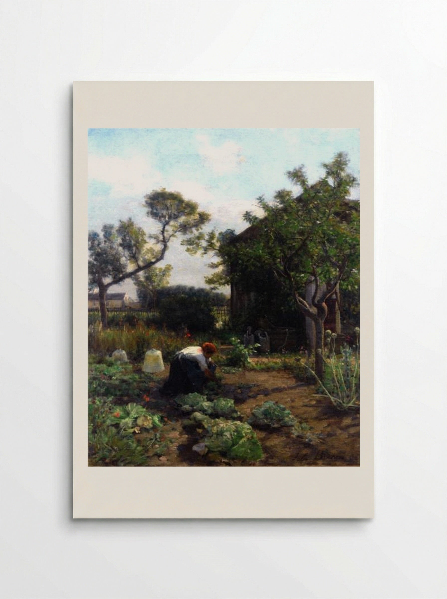 A Young Woman in the Artist's Garden, Courrières - Jules Breton - Poster