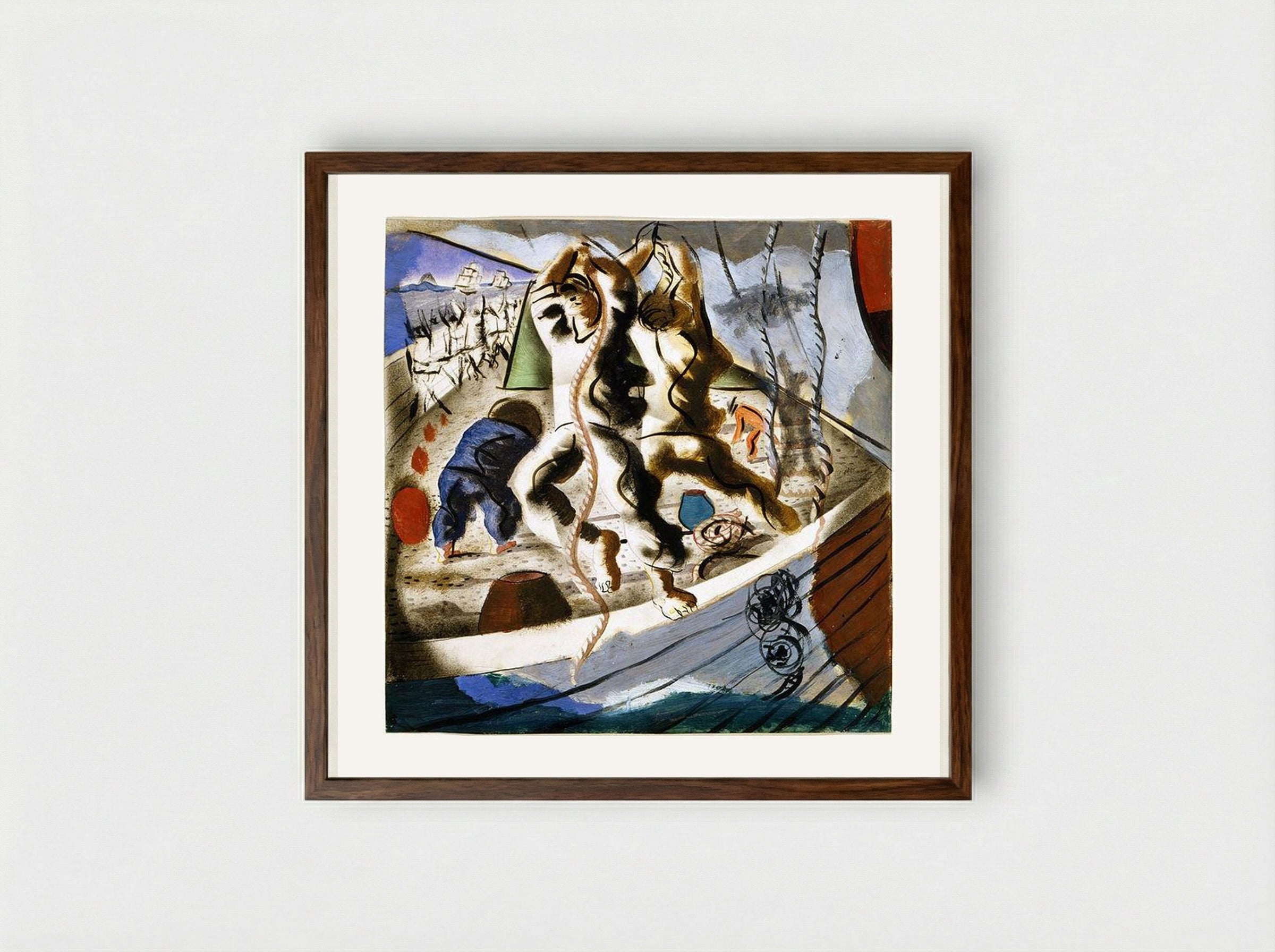 A descoberta da terra - Candido Portinari - Framed Print Dark Wood