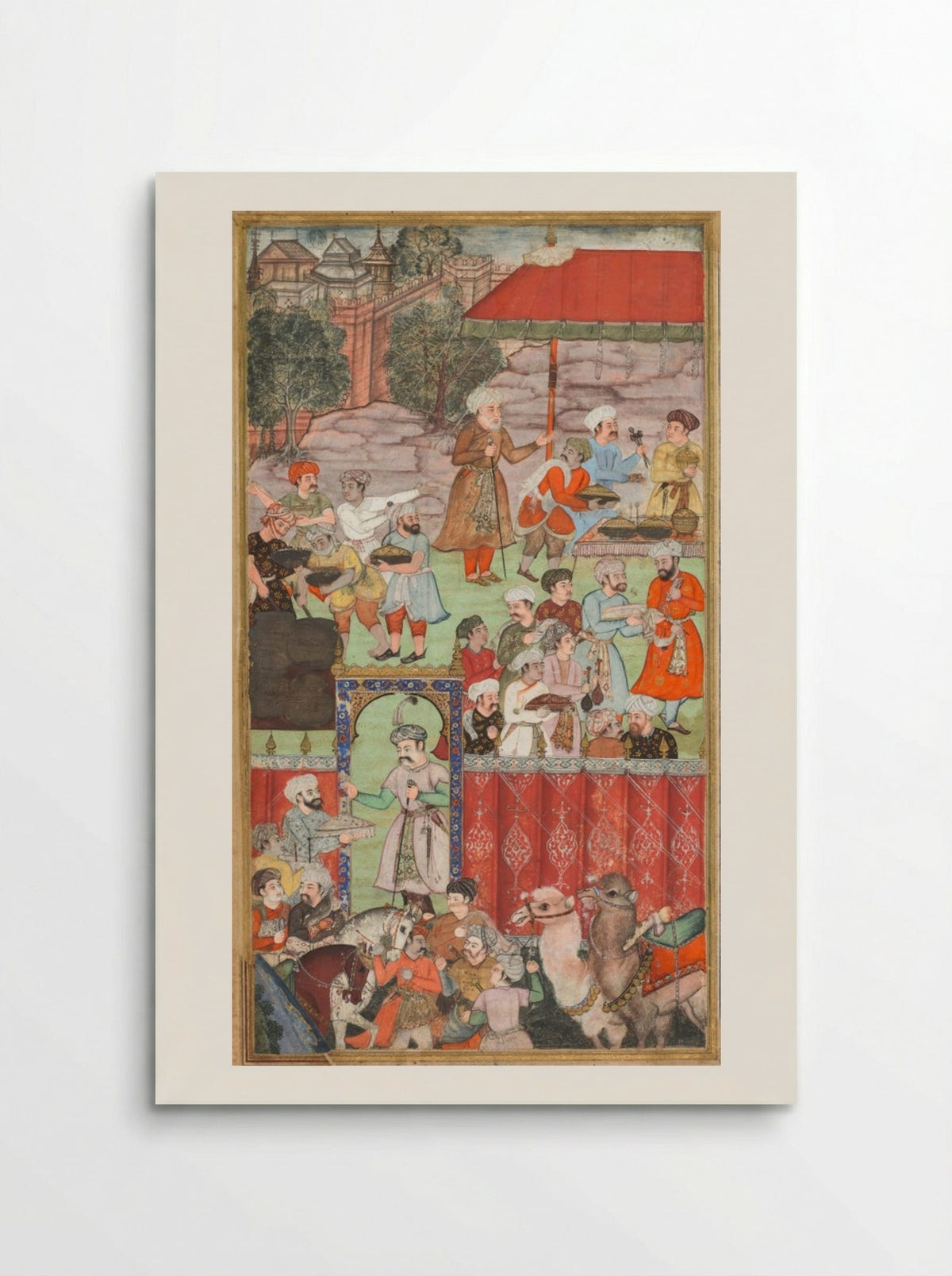 A feast for Babur hosted by his half-brother Jahangir Mirza in Ghazni in May 1505 - Basavana - Poster
