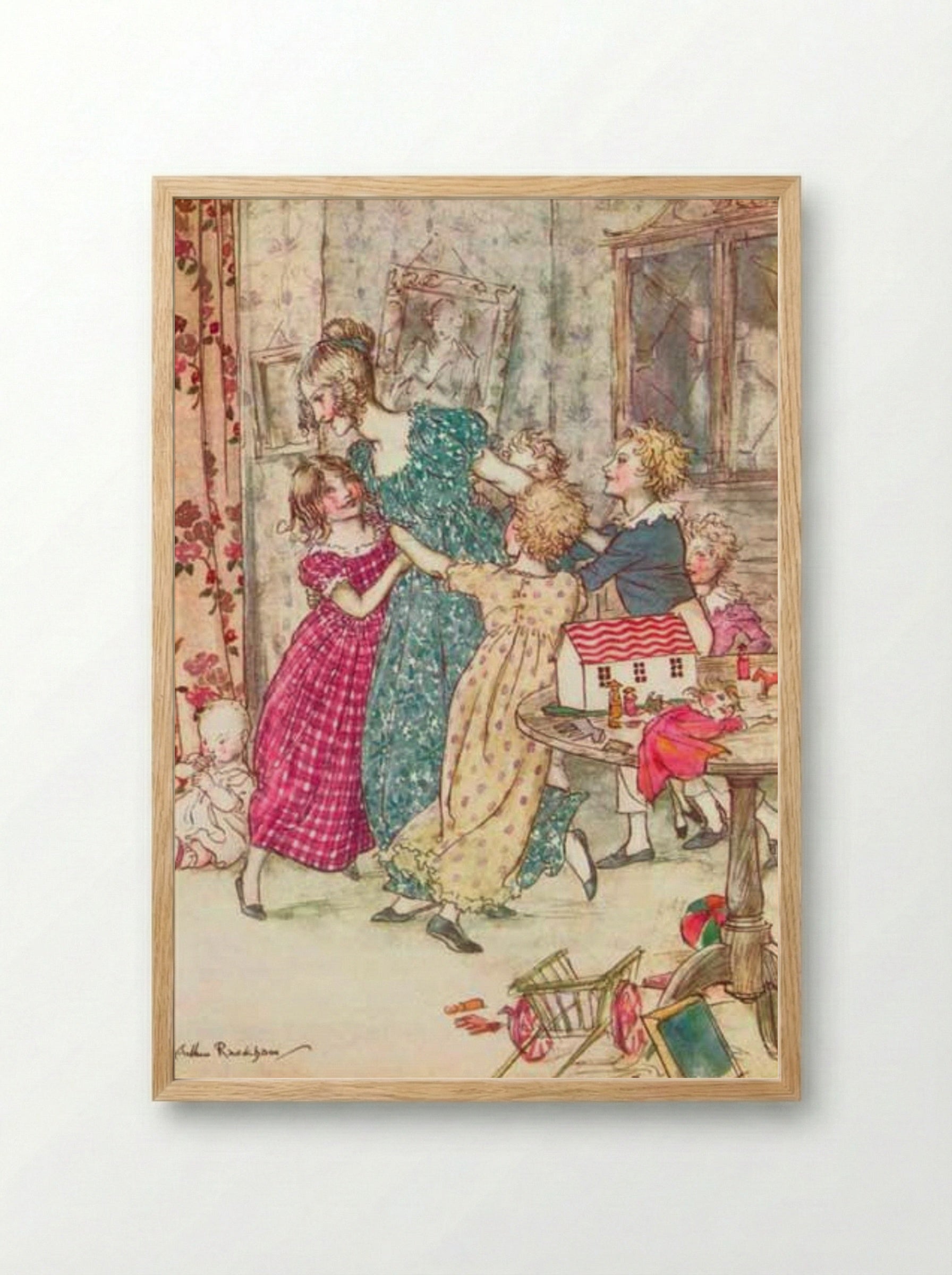 A flushed and boisterous group - Arthur Rackham - Framed Print Wood