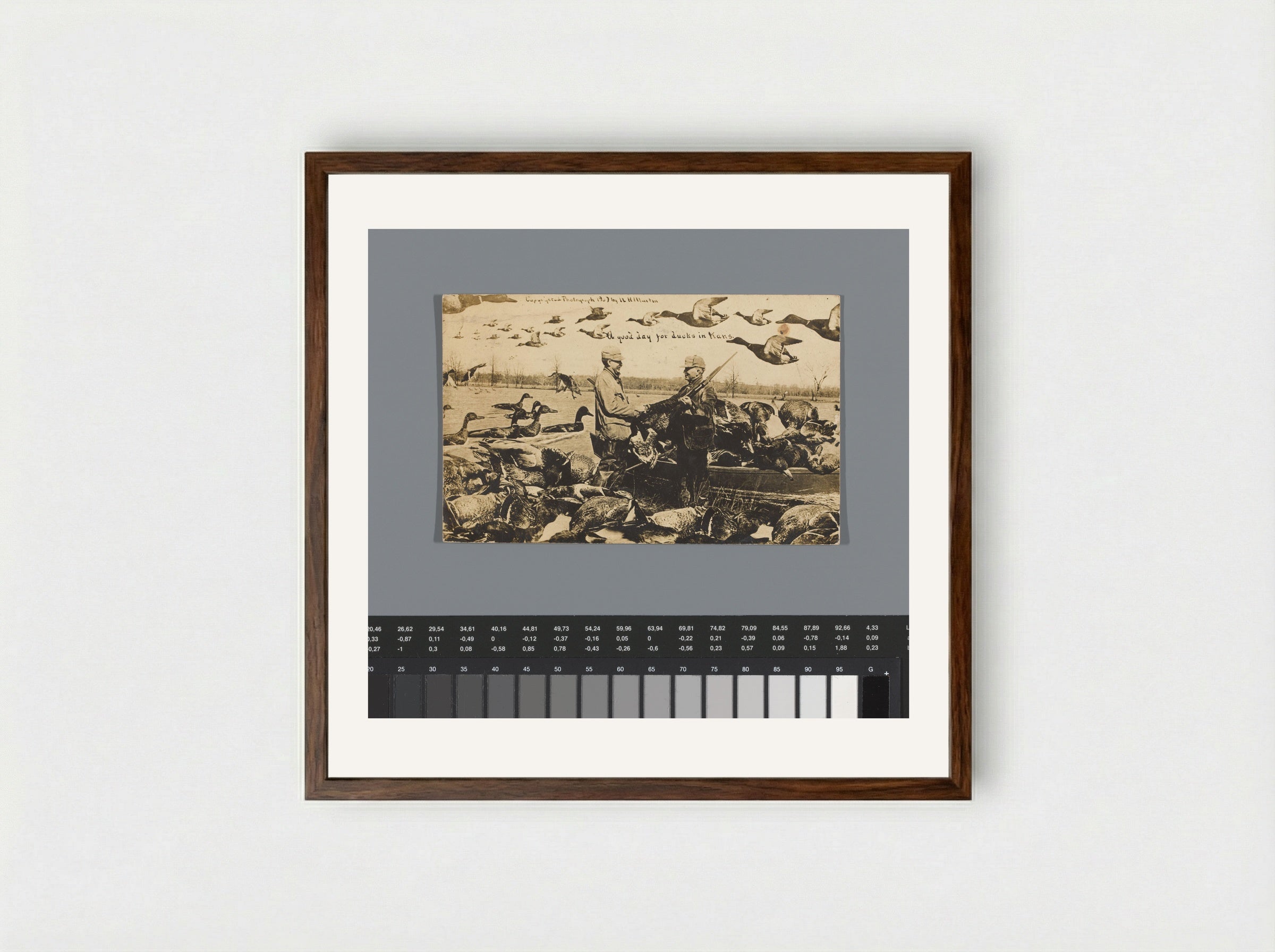 A good day for ducks in Kans. - William H. Martin - Framed Print Dark Wood