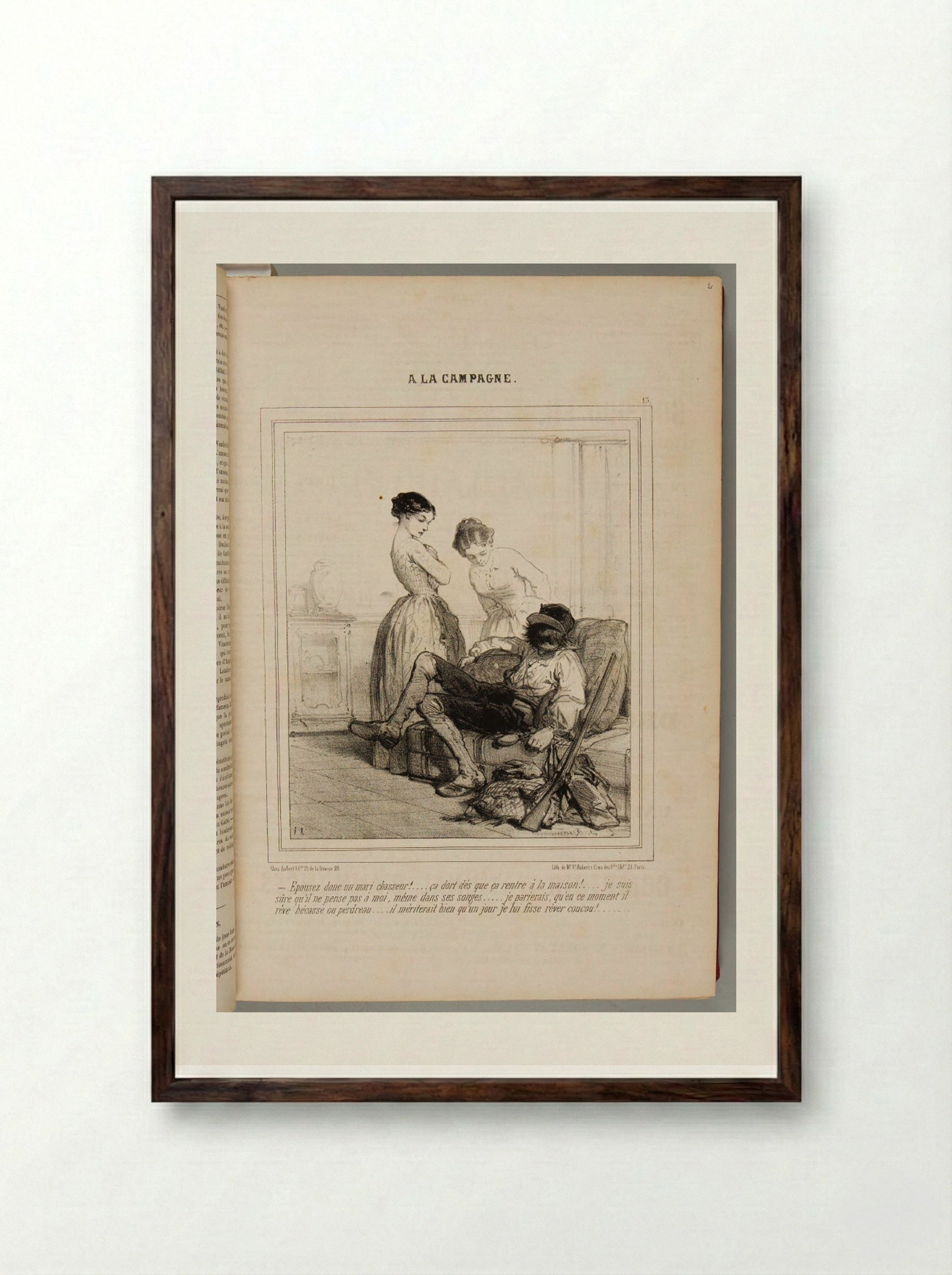 A la Campagne - Various Artists - Framed Print Dark Wood