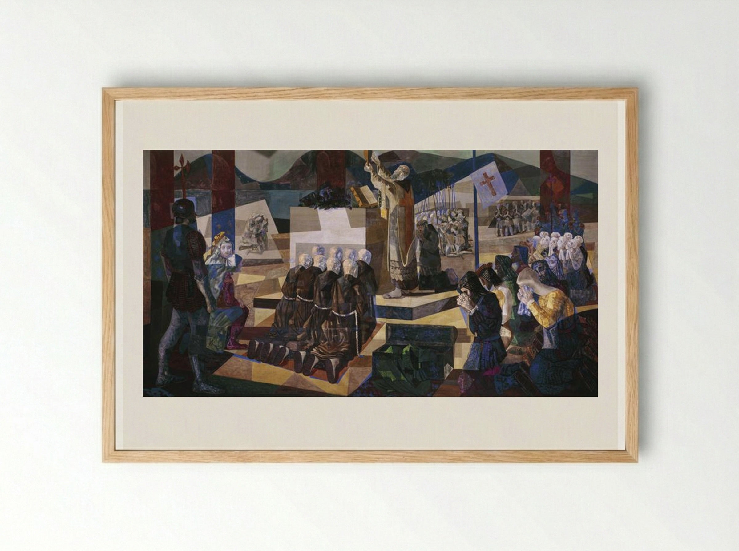 A primeira missa no Brasil - Candido Portinari - Framed Print Wood