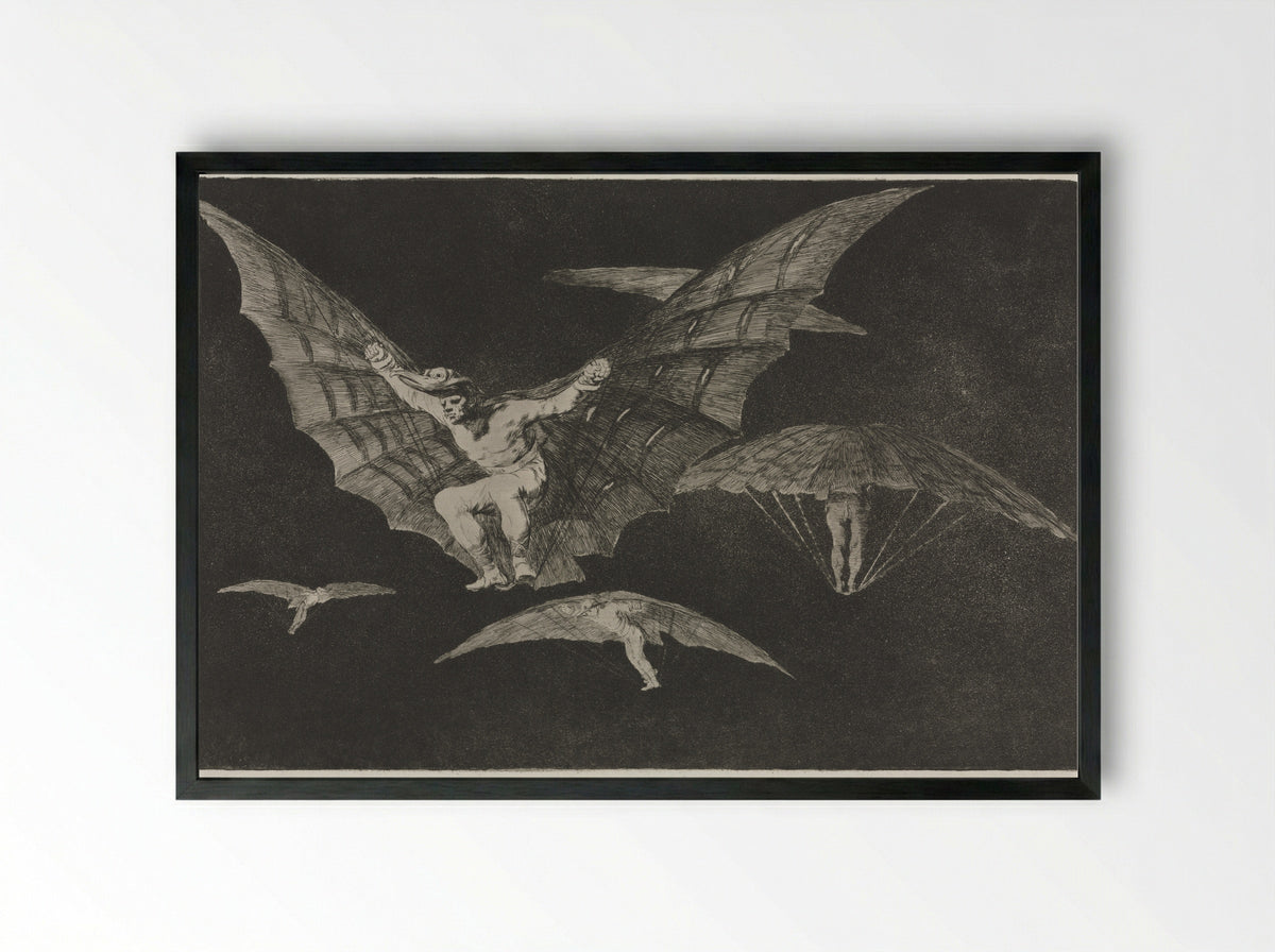 A way of flying - Francisco Goya - Framed Print Black