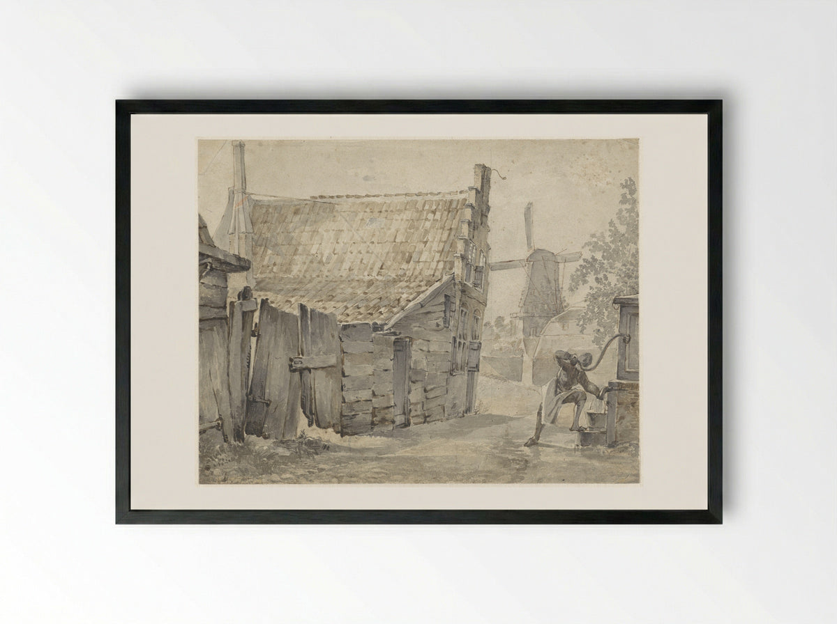 Aan de Papentorenvest te Haarlem - Hendrik Savrij - Framed Print Black
