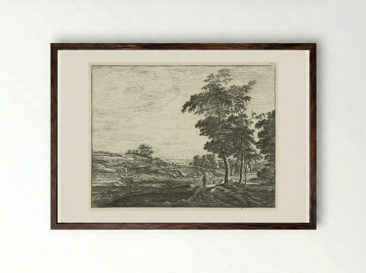 Aan de rand van het Haagse Bos - Roelant Roghman - Framed Print Dark Wood