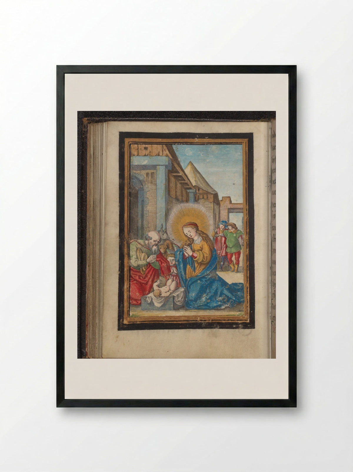 Aanbidding door Jozef en Maria - Frans Crabbe van Espleghem - Framed Print Black