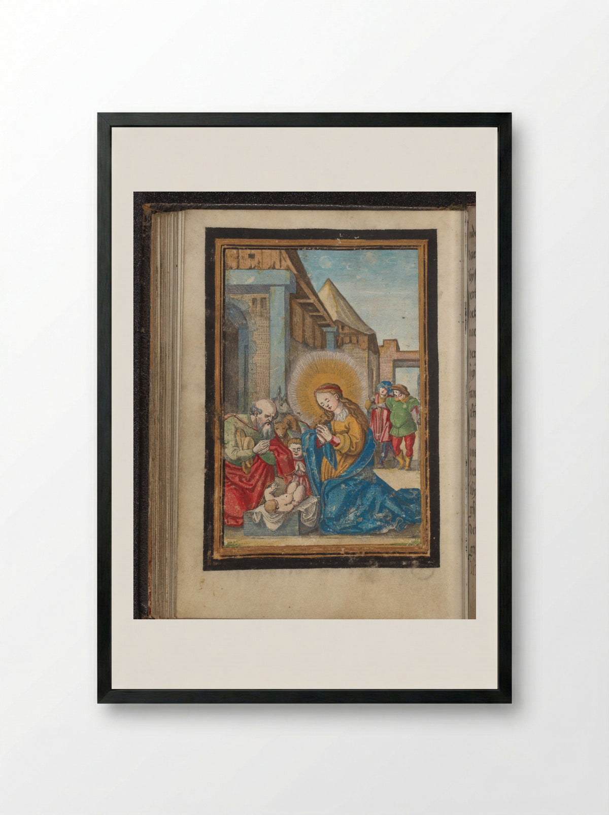 Aanbidding door Jozef en Maria - Frans Crabbe van Espleghem - Framed Print Black