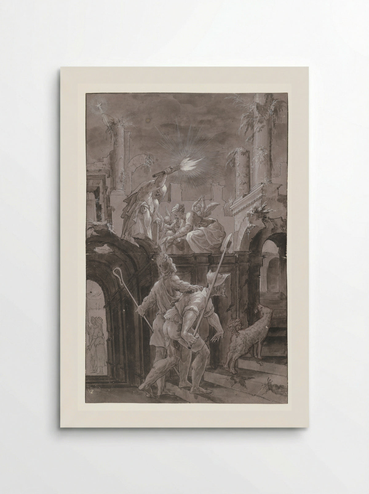 Aanbidding door de herders - Meester van de Liechtensteinse Aanbidding - Poster