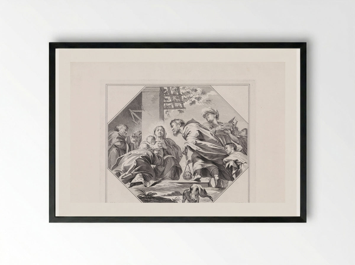 Aanbidding door de koningen - Jan Punt - Framed Print Black