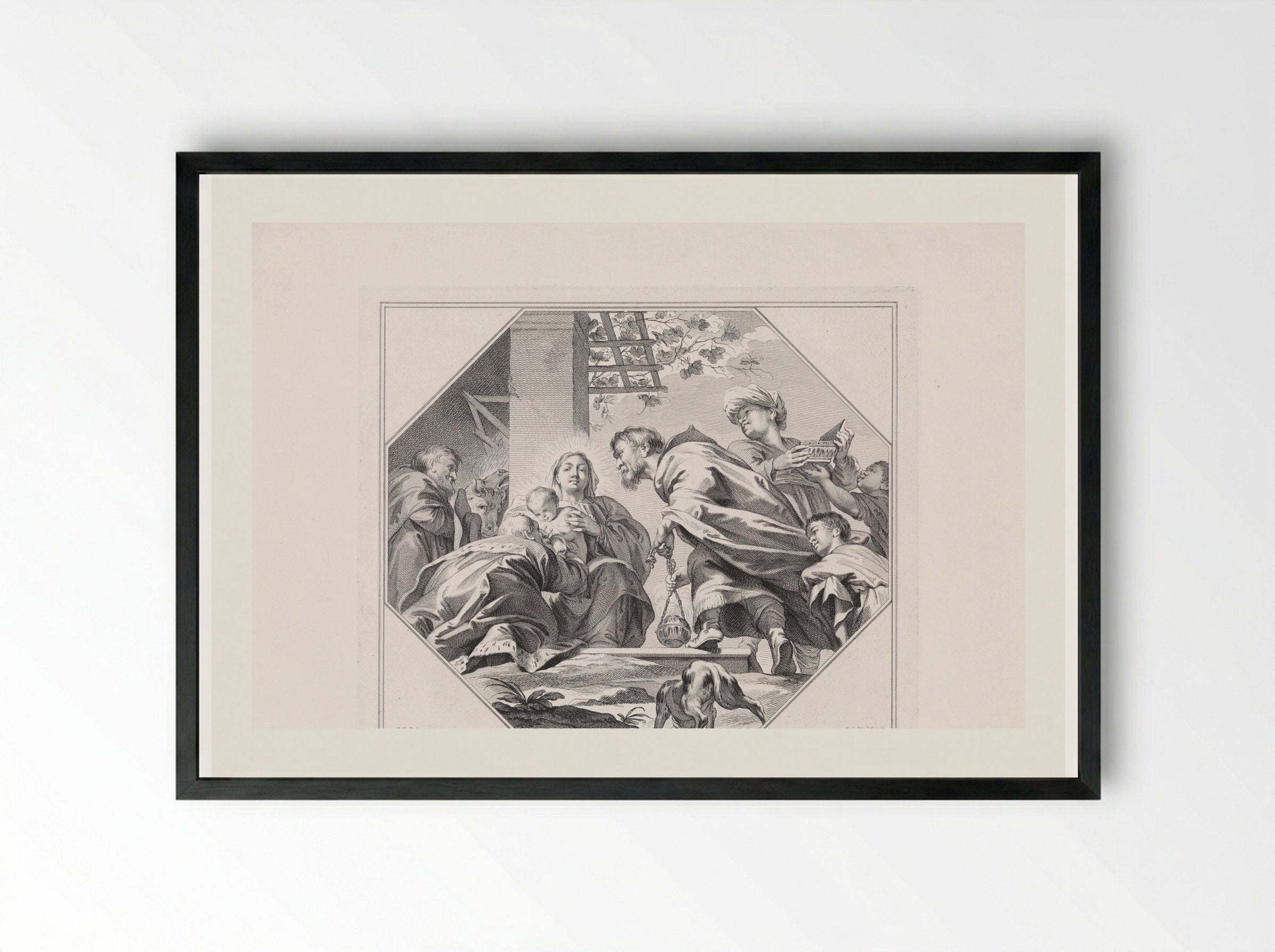 Aanbidding door de koningen - Jan Punt - Framed Print Black