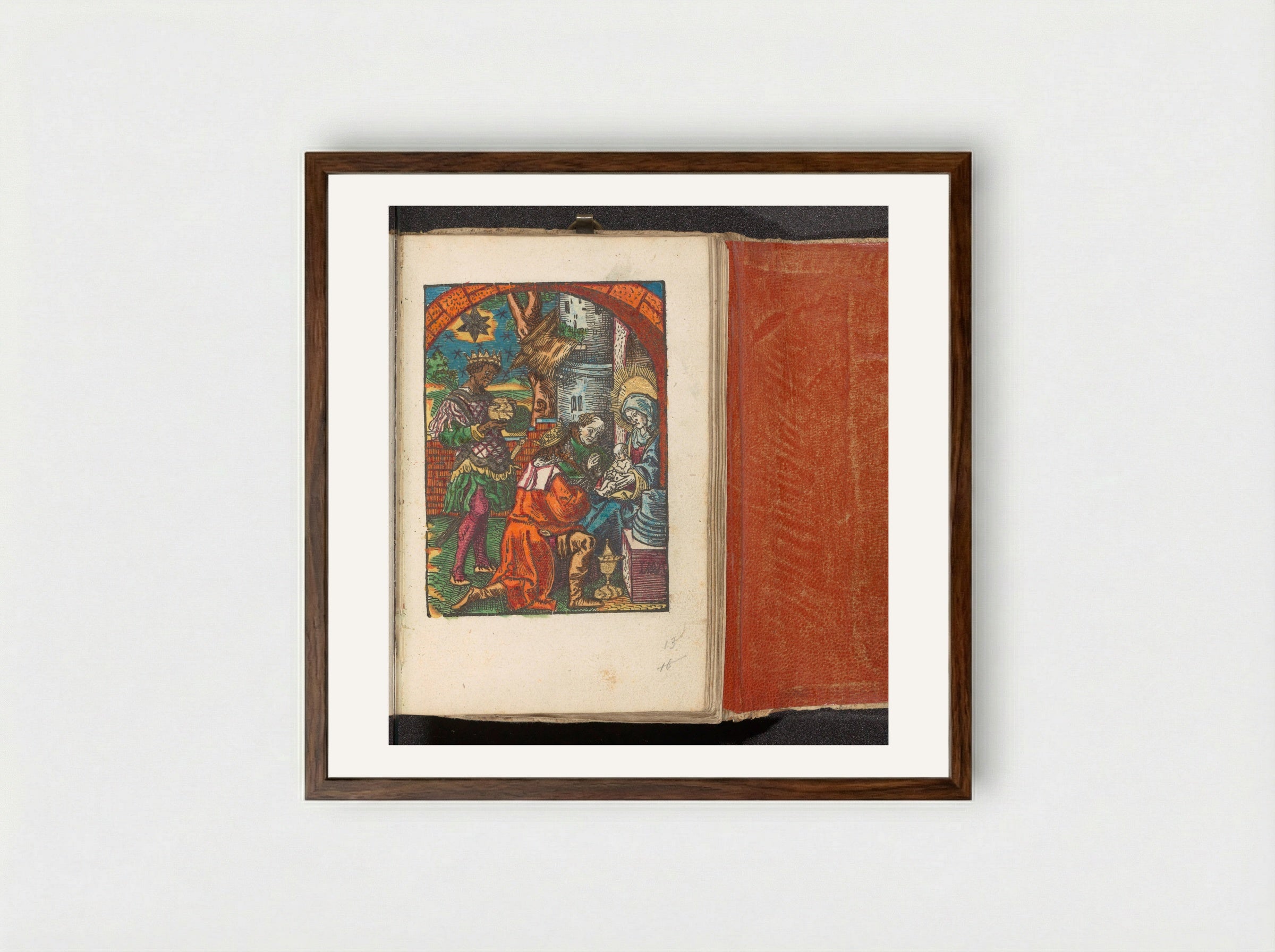 Aanbidding door de koningen - Doen Pietersz. - Framed Print Dark Wood