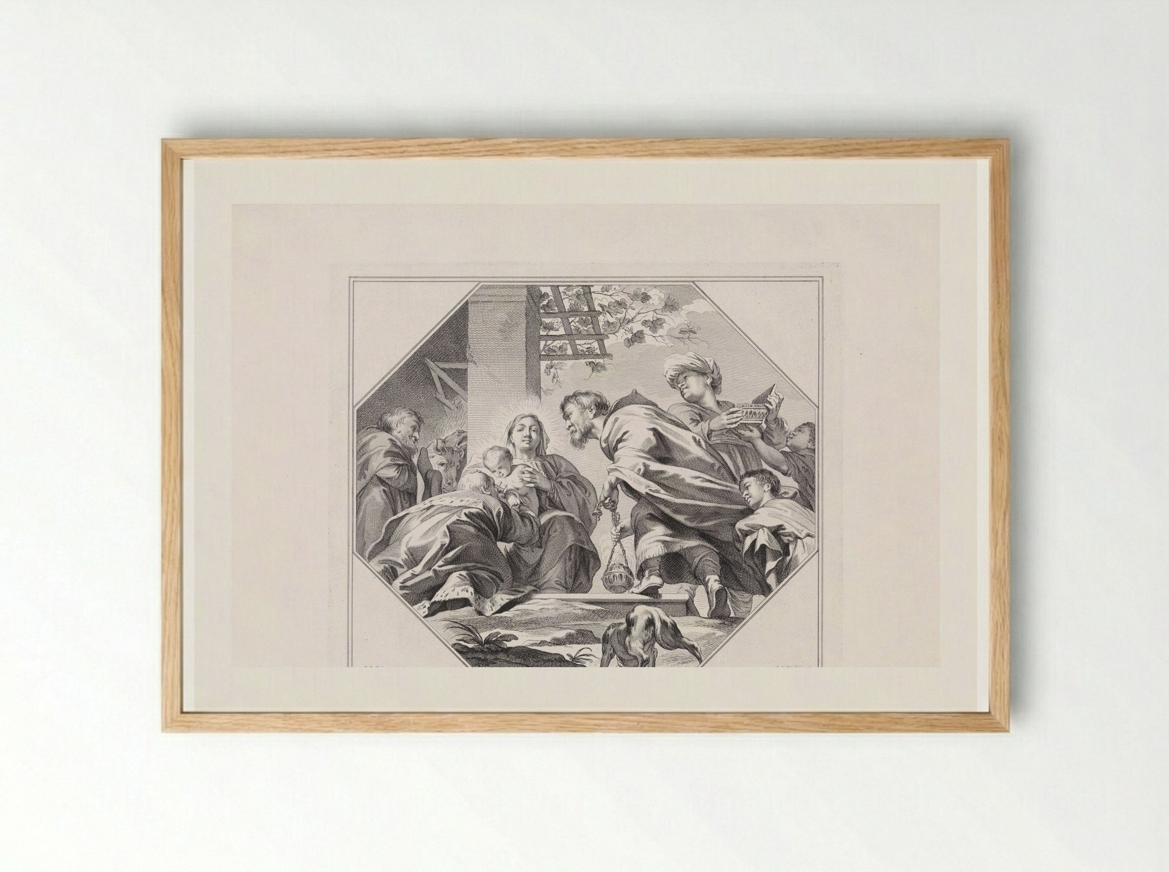 Aanbidding door de koningen - Jan Punt - Framed Print Wood