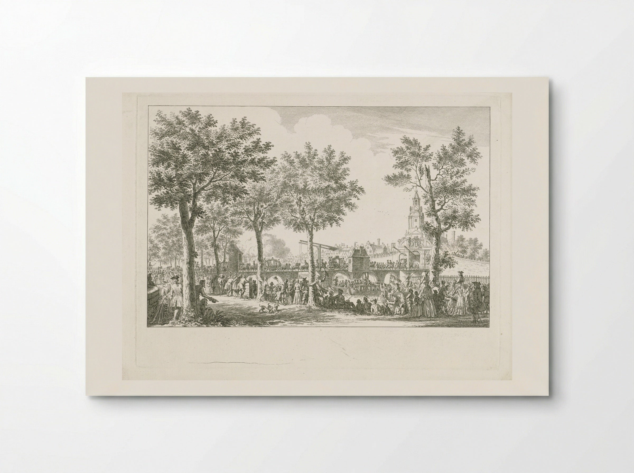 Aankomst van Willem V en Wilhelmina van Pruisen bij de Haarlemmerpoort - Simon Fokke - Poster