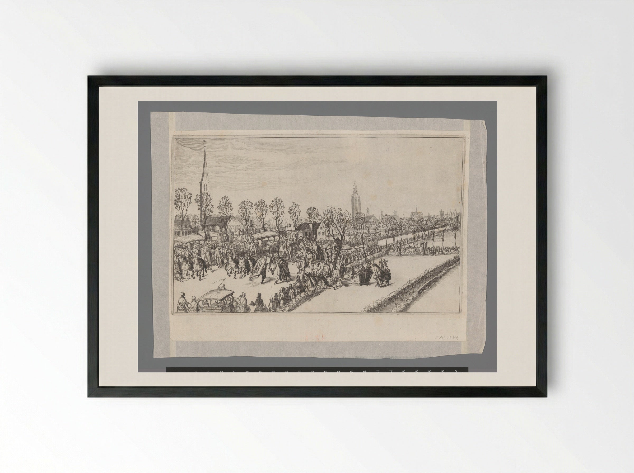 Aankomst van de vijf Spaanse ambassadeurs te Rijswijk, februari 1608 - Simon Frisius - Framed Print Black