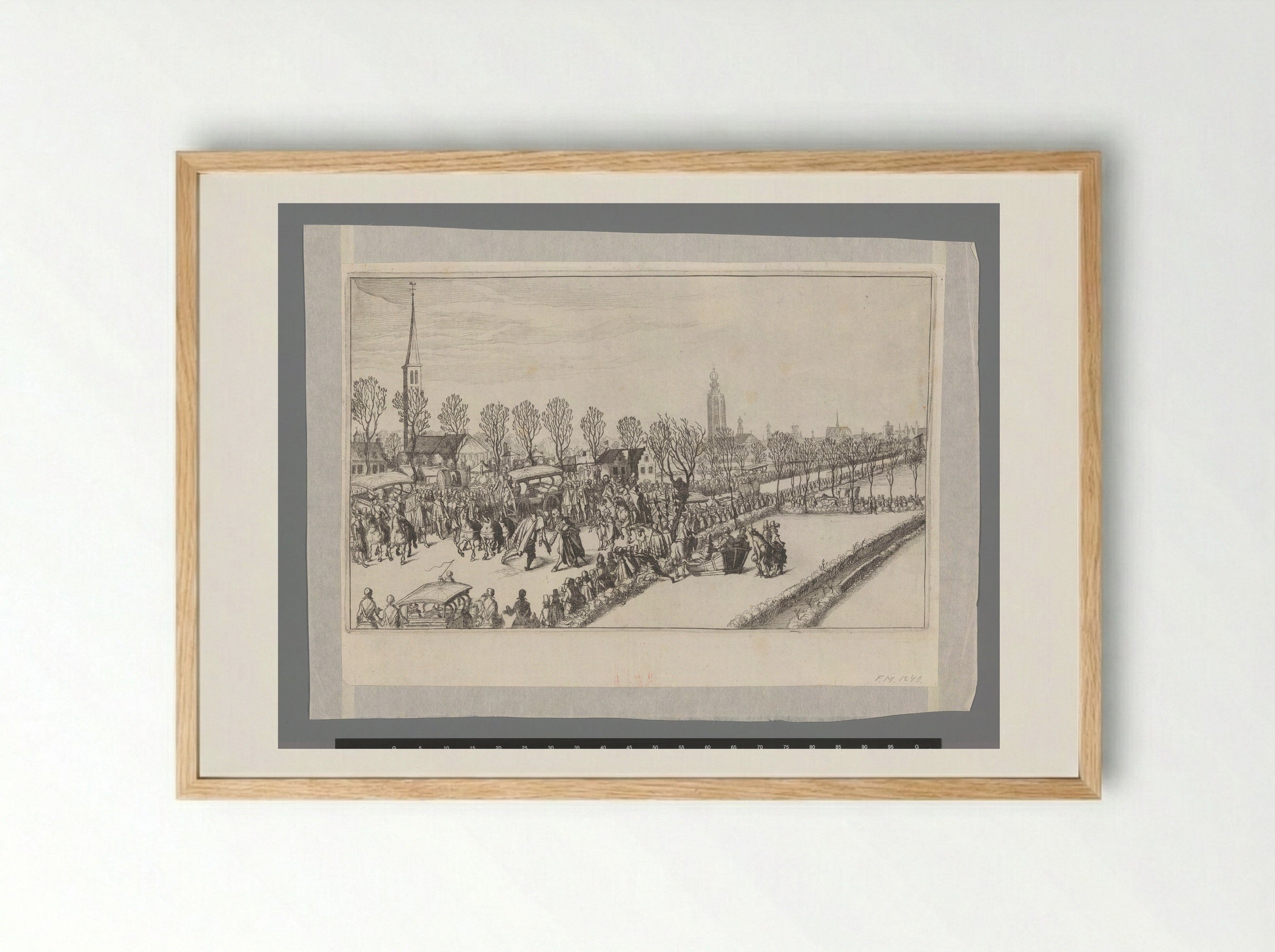 Aankomst van de vijf Spaanse ambassadeurs te Rijswijk, februari 1608 - Simon Frisius - Framed Print Wood