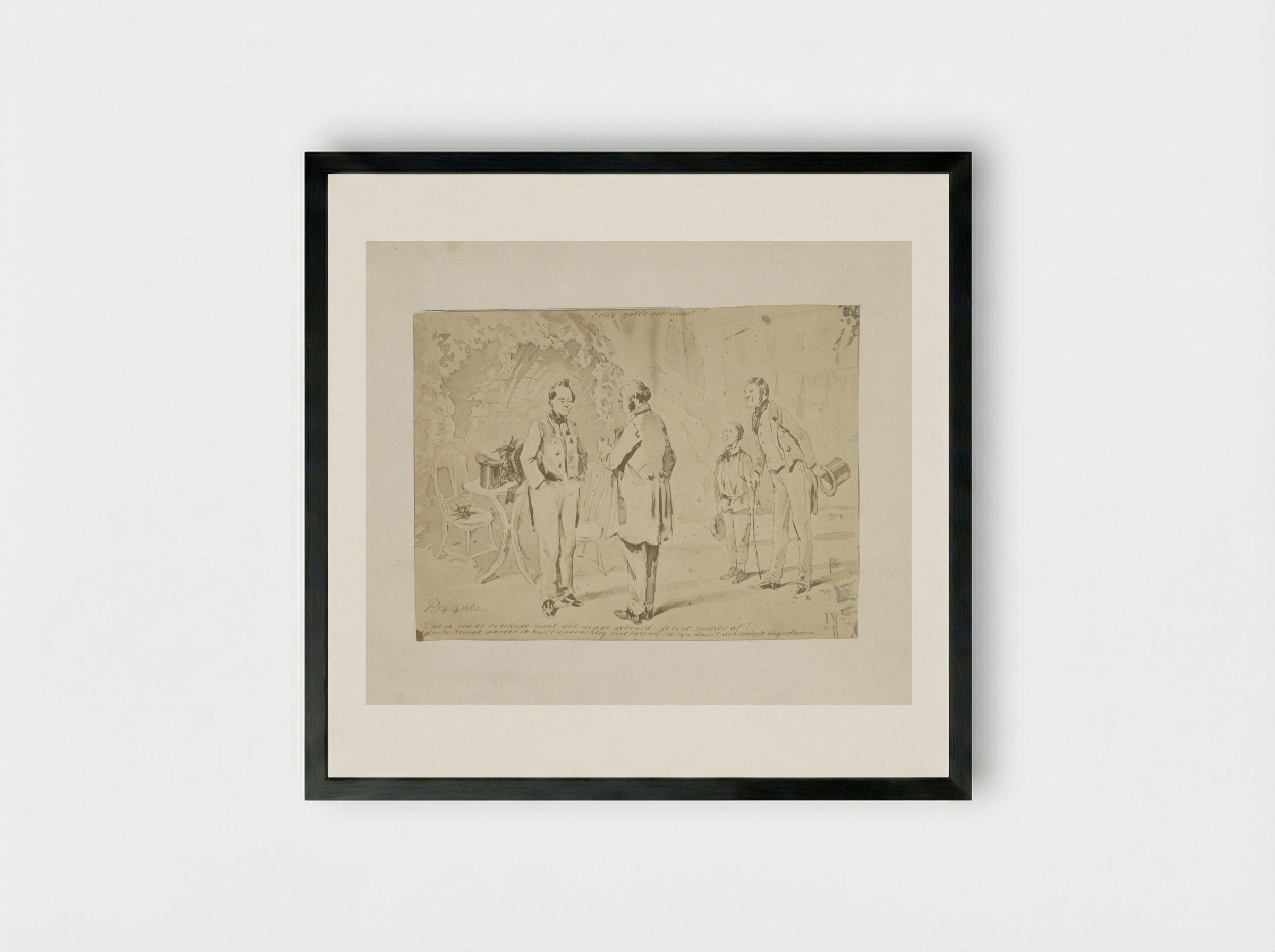 Aankondiging van een tentoonstelling van Jacobus Bellamy in de Utrechtsche Kunstkring - Pieter van Loon - Framed Print Black