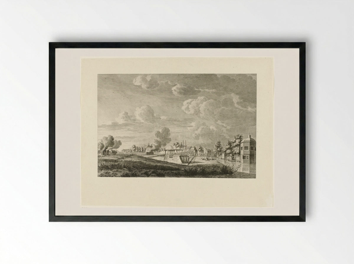 Aanval op Amstelveen - Cornelis Brouwer - Framed Print Black