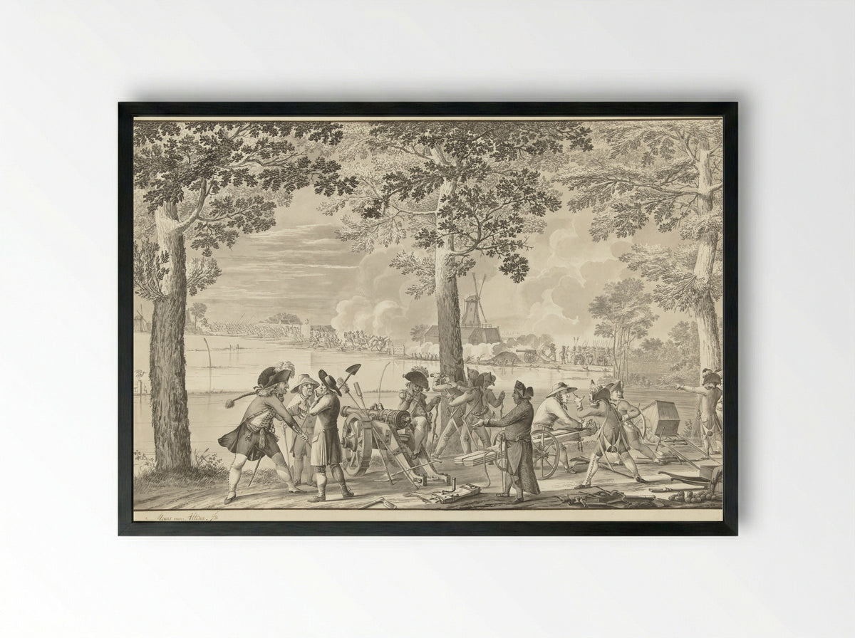 Aanval van de Pruisische troepen op Weesp, 30 september 1787 - Maas van Altena - Framed Print Black