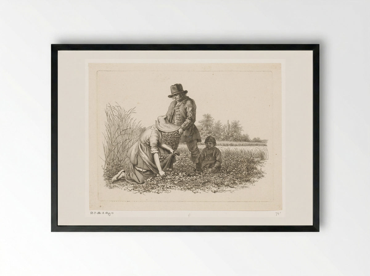 Aardappelrooiers - Jacob Ernst Marcus - Framed Print Black