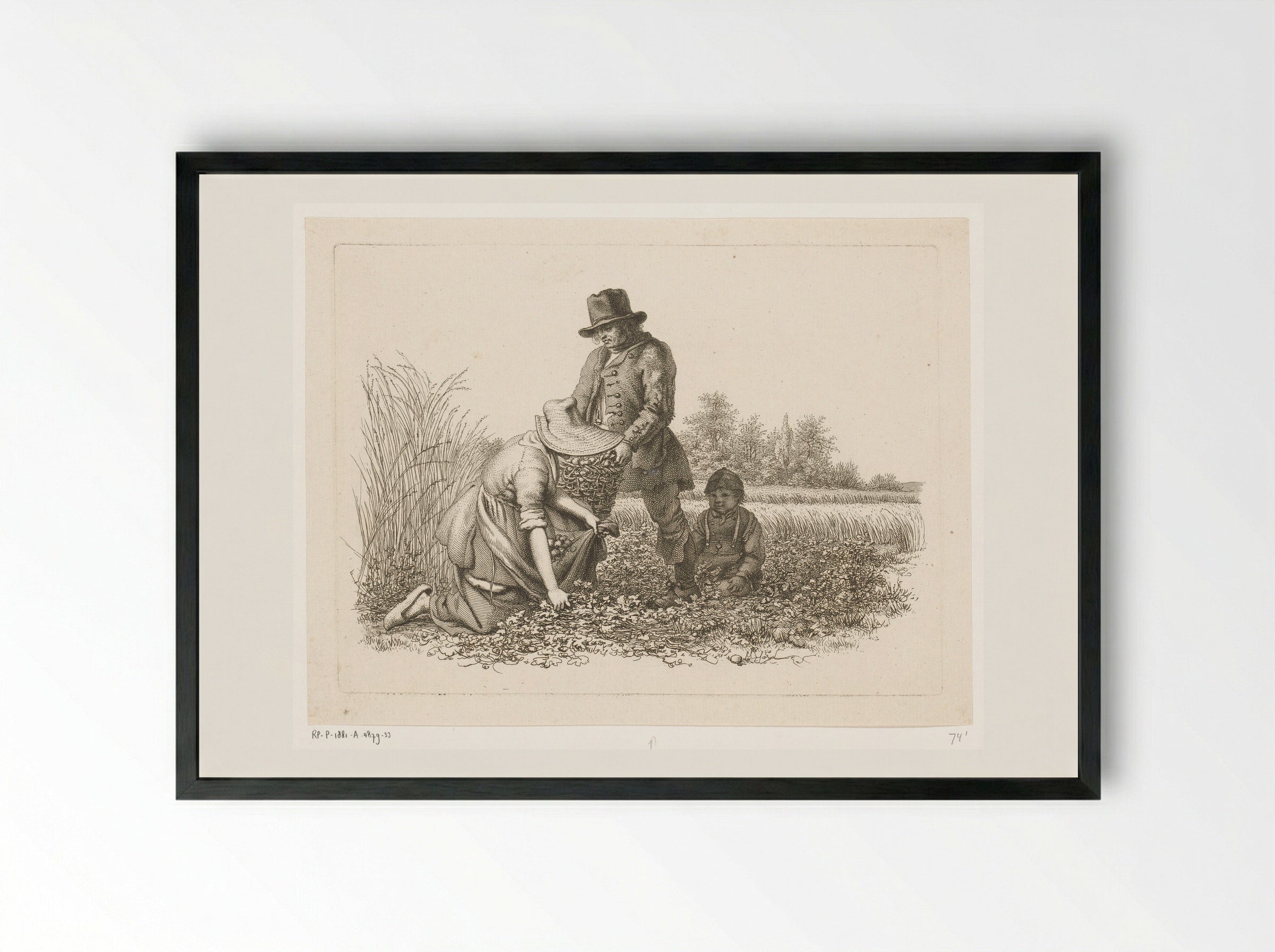 Aardappelrooiers - Jacob Ernst Marcus - Framed Print Black
