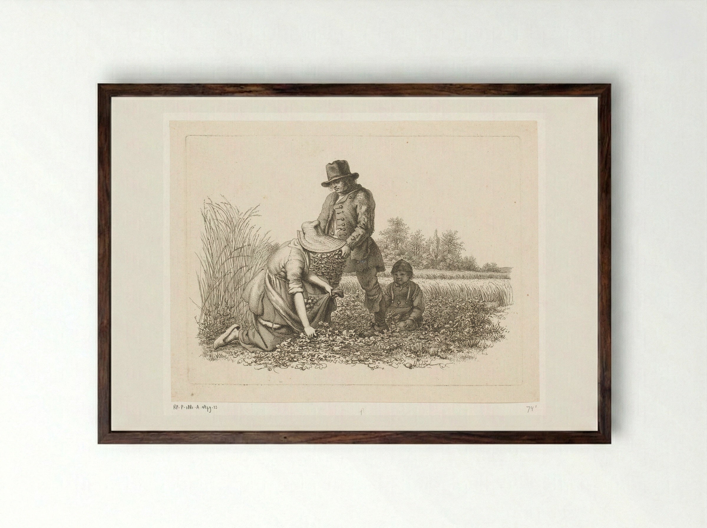 Aardappelrooiers - Jacob Ernst Marcus - Framed Print Dark Wood