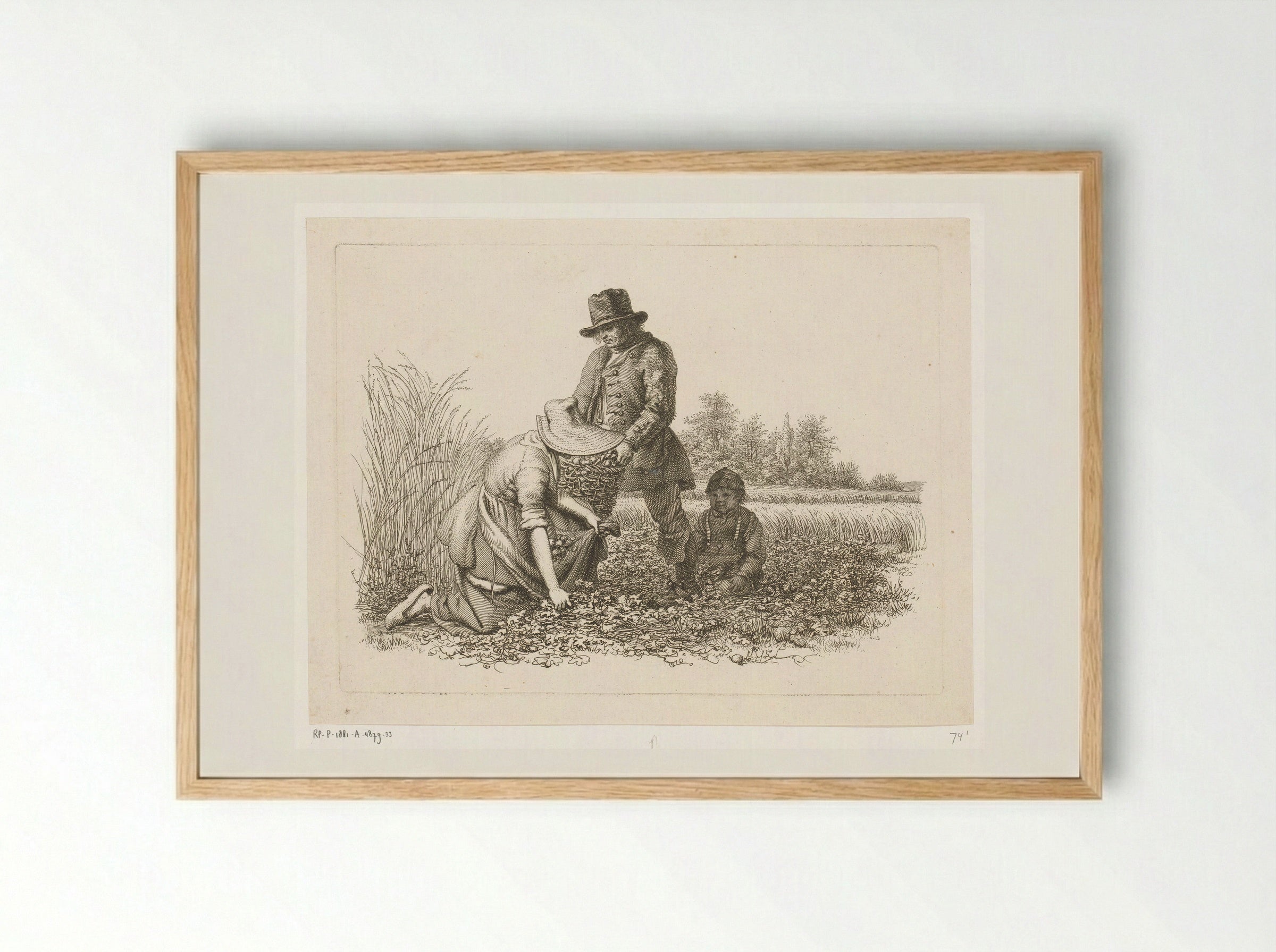 Aardappelrooiers - Jacob Ernst Marcus - Framed Print Wood