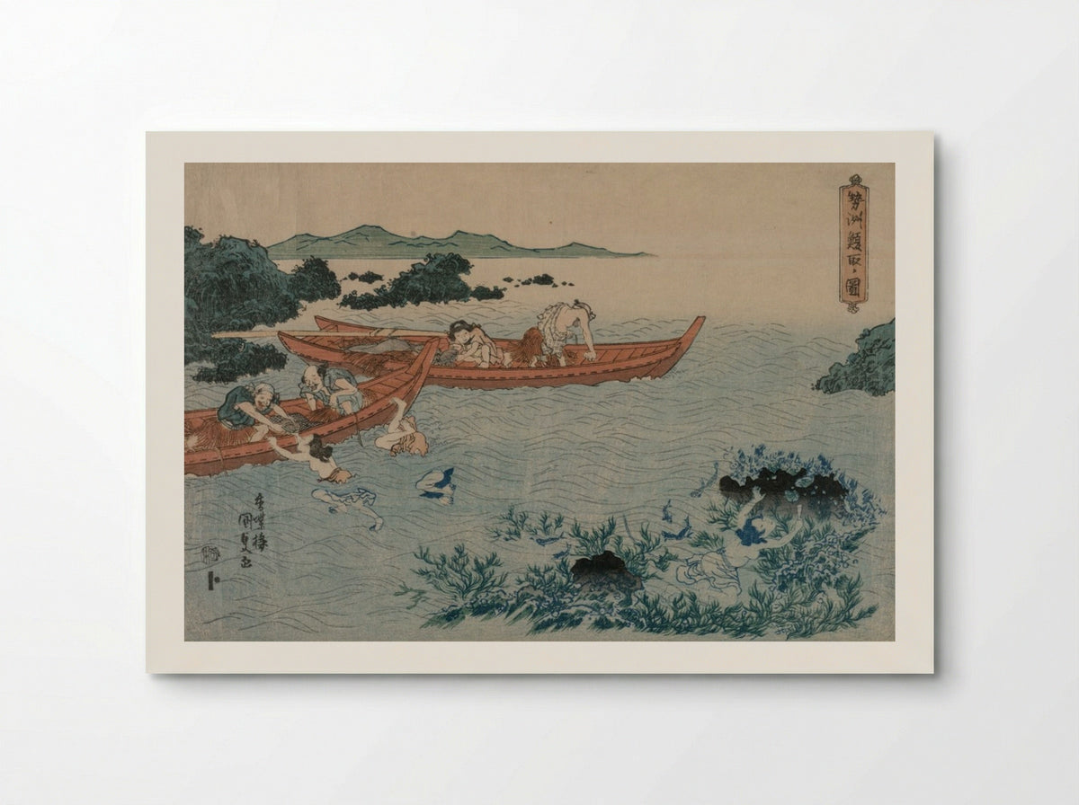 Abalone Divers off the Coast of Ise - Utagawa Kunisada - Poster