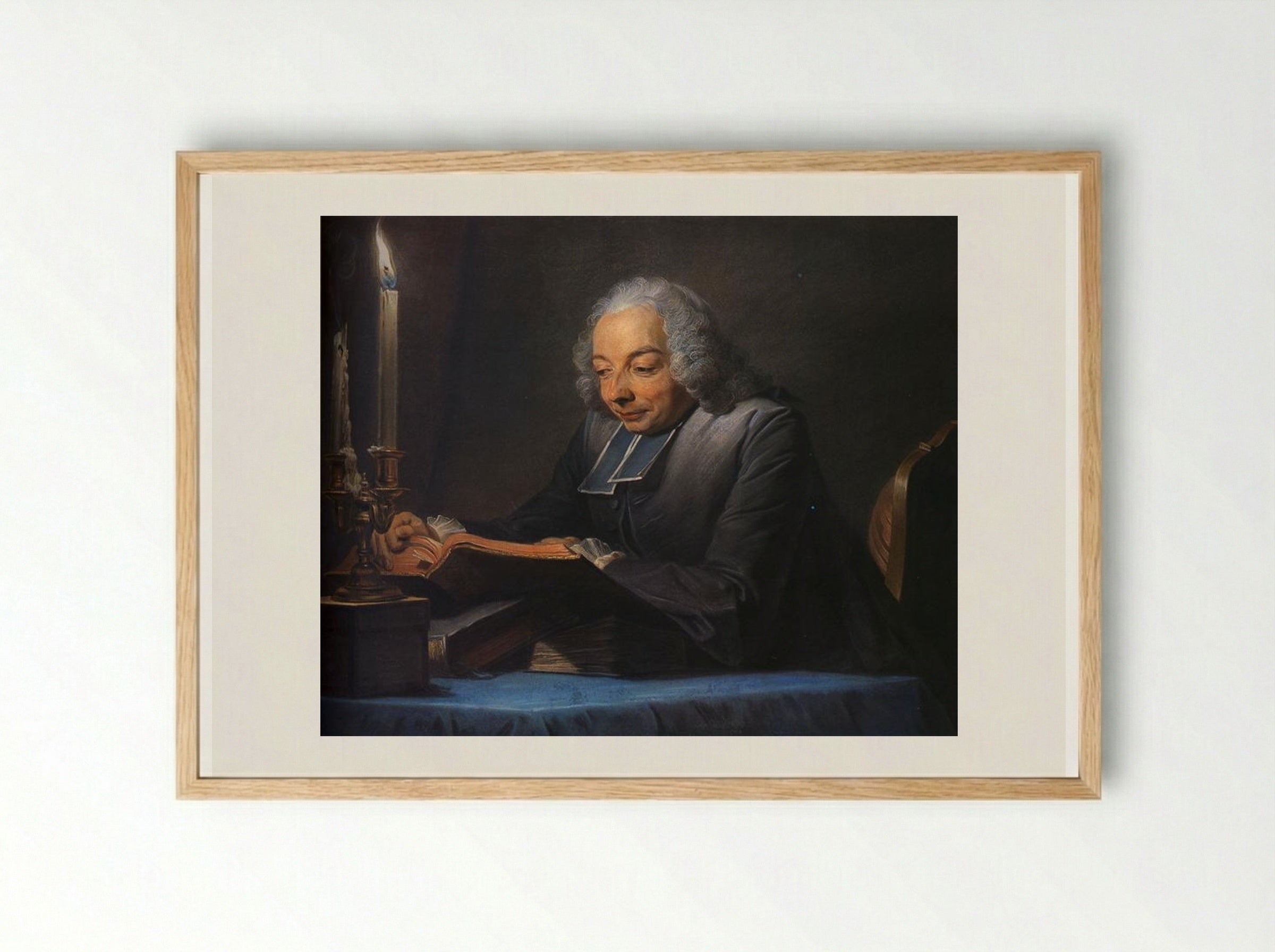 Abbé Jean-Jacques Huber - Maurice Quentin de La Tour - Framed Print Wood