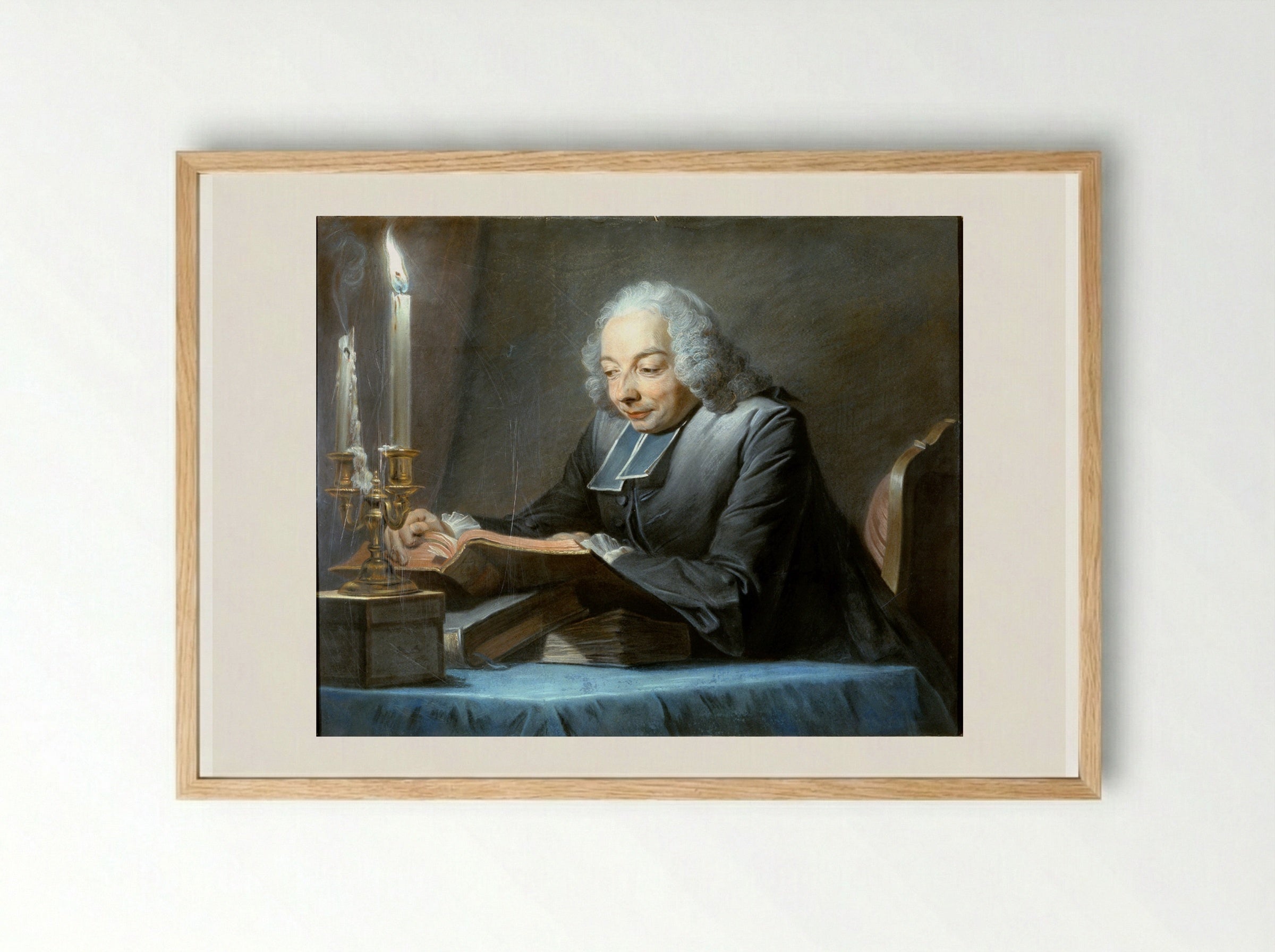 Abbot Jean Jacques Huber - Maurice Quentin de La Tour - Framed Print Wood