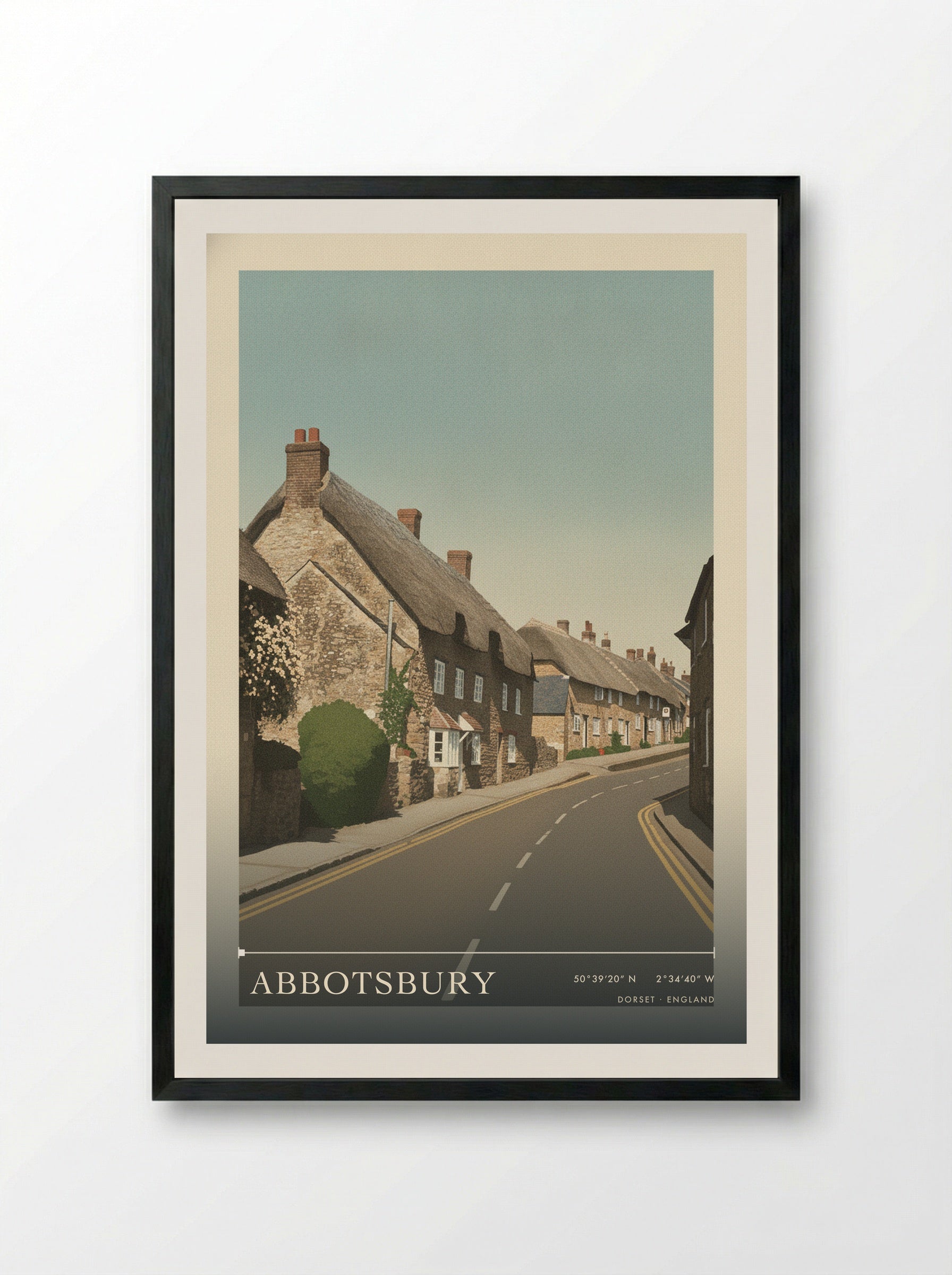 Abbotsbury Dorset England Travel Poster - Framed Print Black