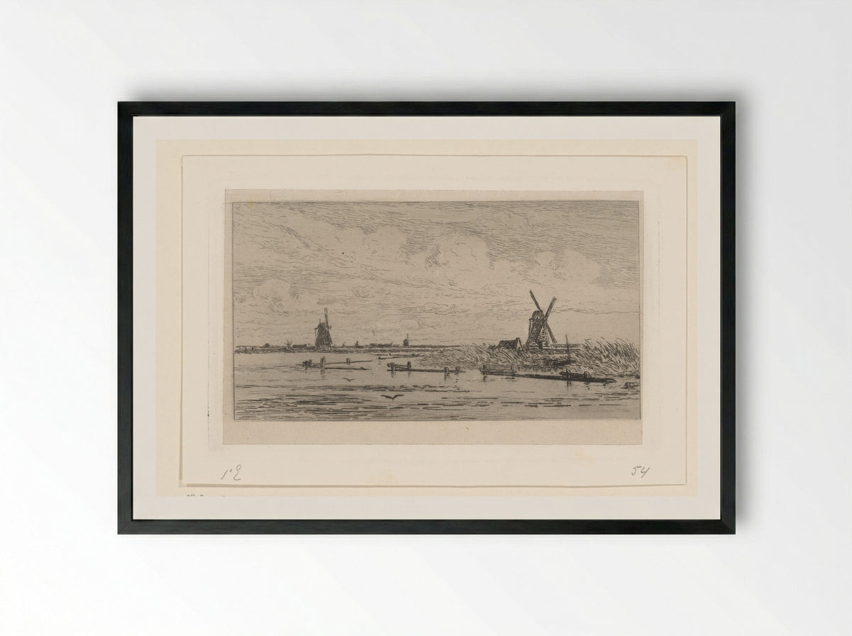 Abcoudermeer - Carel Nicolaas Storm van 's-Gravesande - Framed Print Black