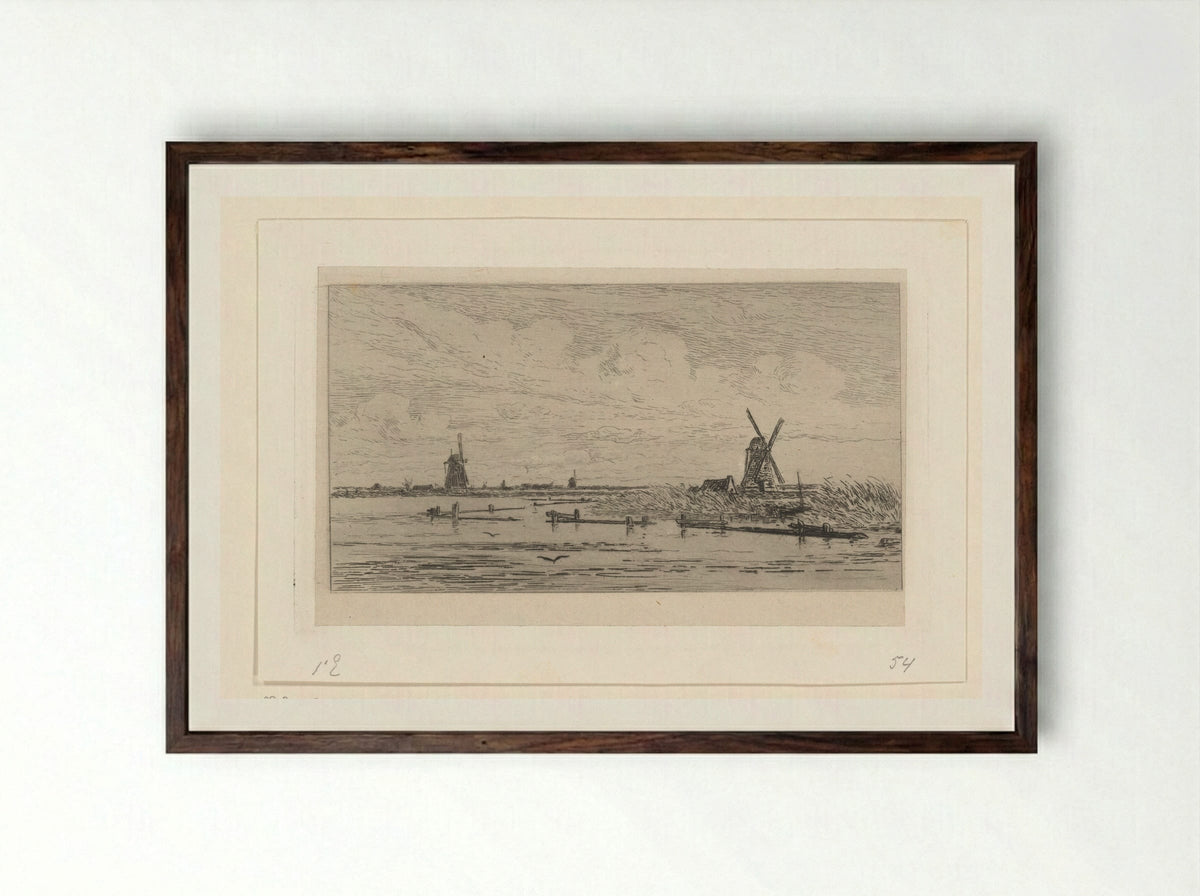 Abcoudermeer - Carel Nicolaas Storm van 's-Gravesande - Framed Print Dark Wood