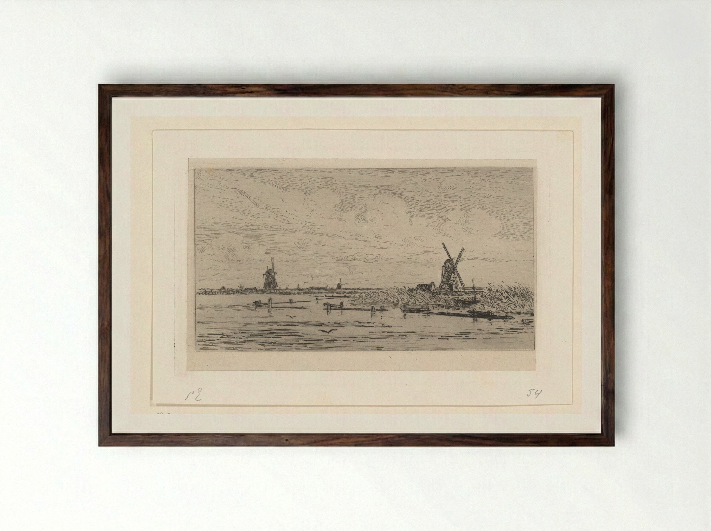 Abcoudermeer - Carel Nicolaas Storm van 's-Gravesande - Framed Print Dark Wood