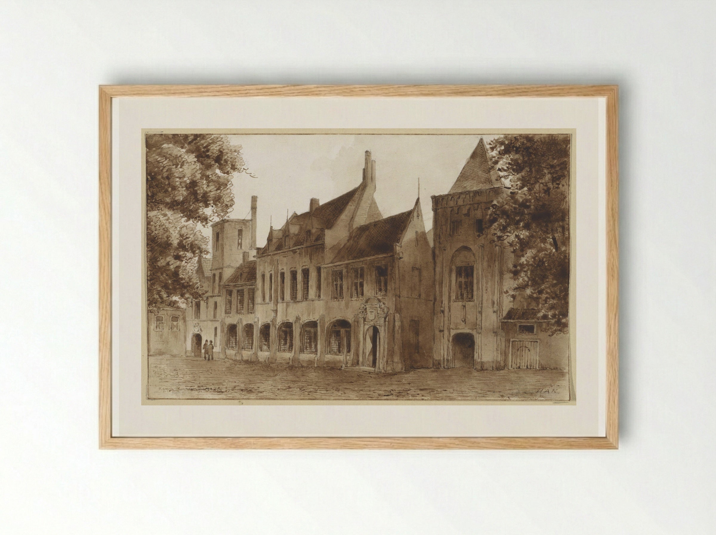 Abdij te Middelburg - Hendrik Abraham Klinkhamer - Framed Print Wood