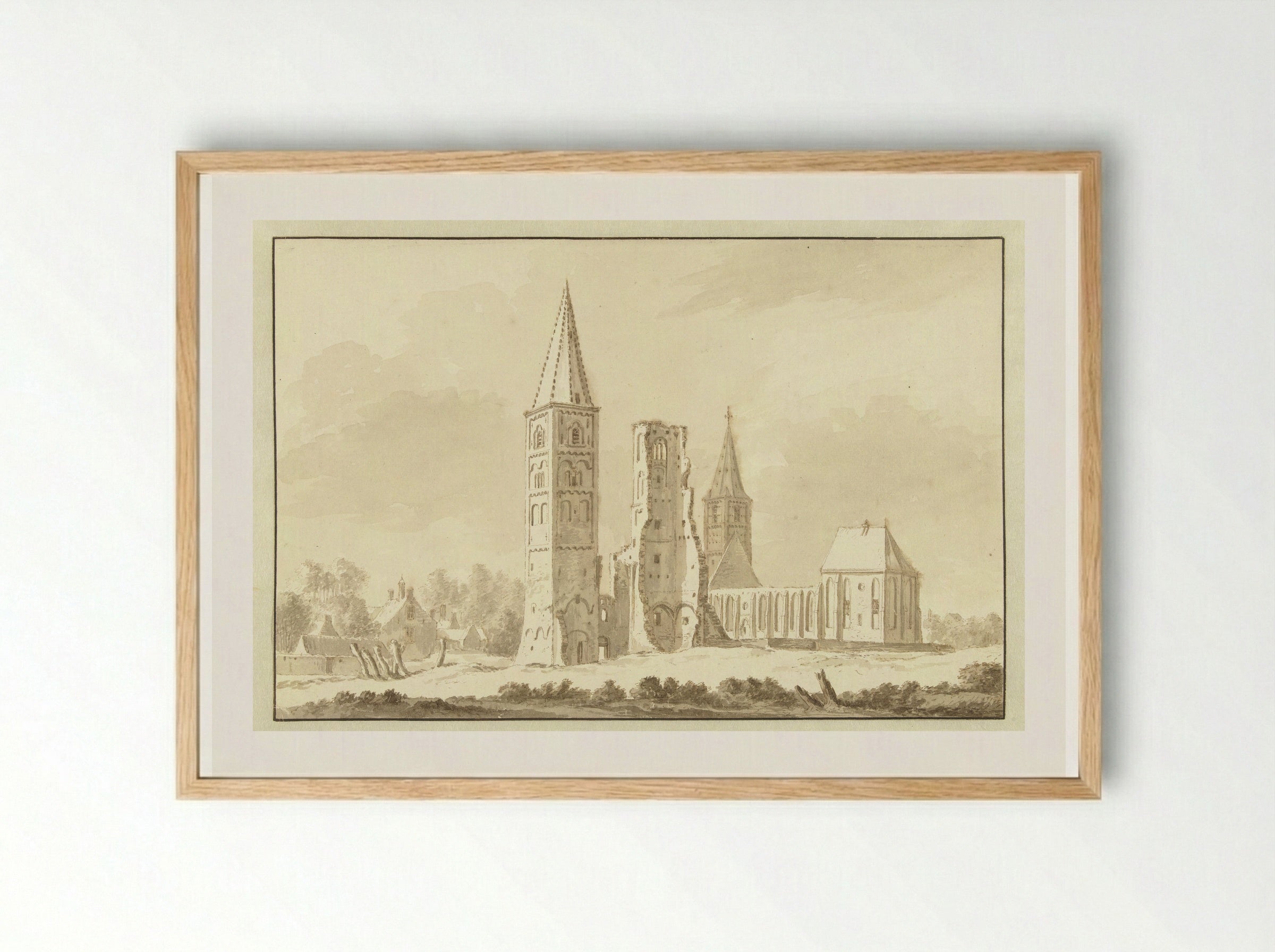 Abdij van Egmond - Abraham Rademaker - Framed Print Wood