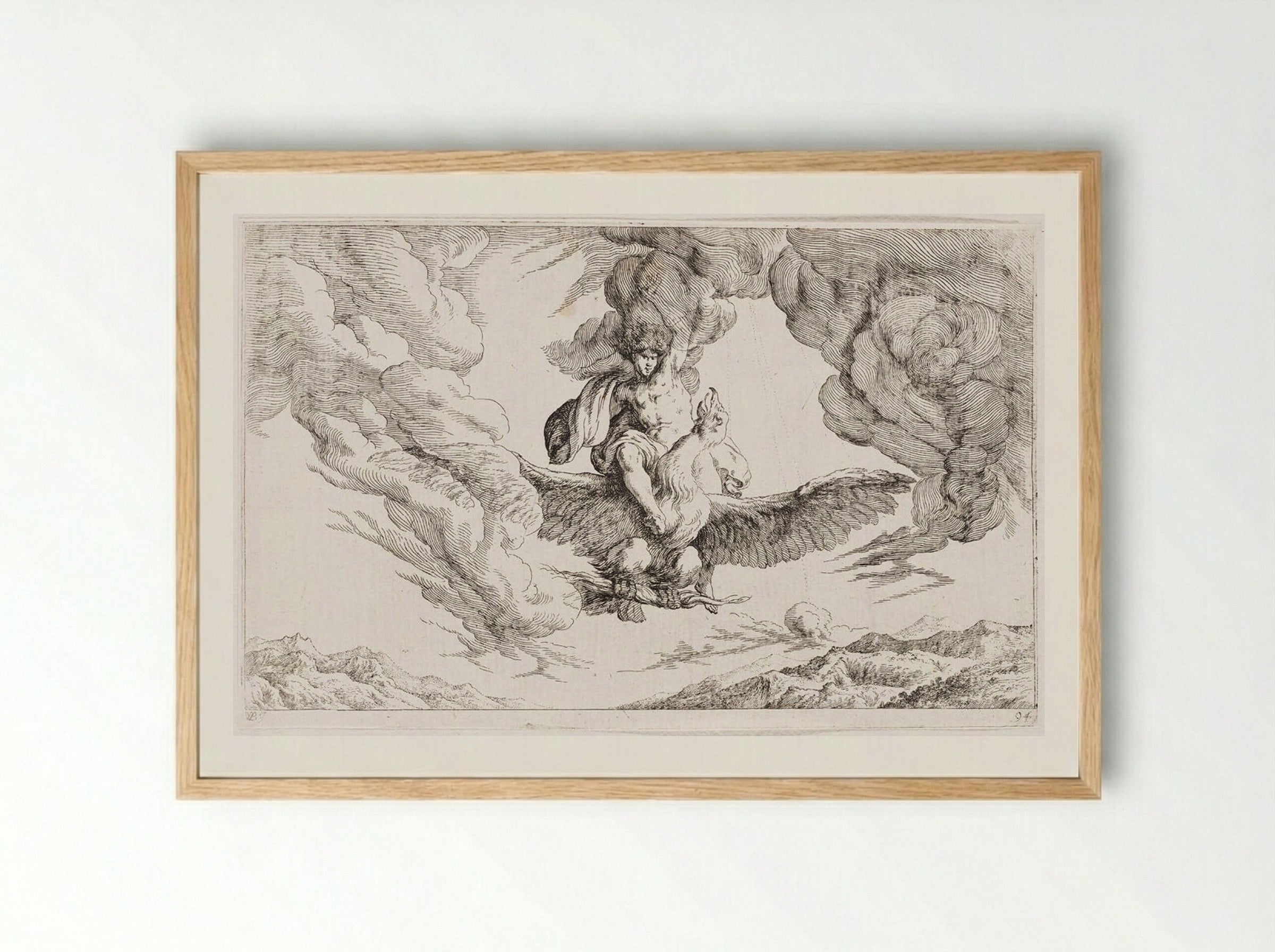 Abduction of Ganymede - Johann Wilhelm Baur - Framed Print Wood