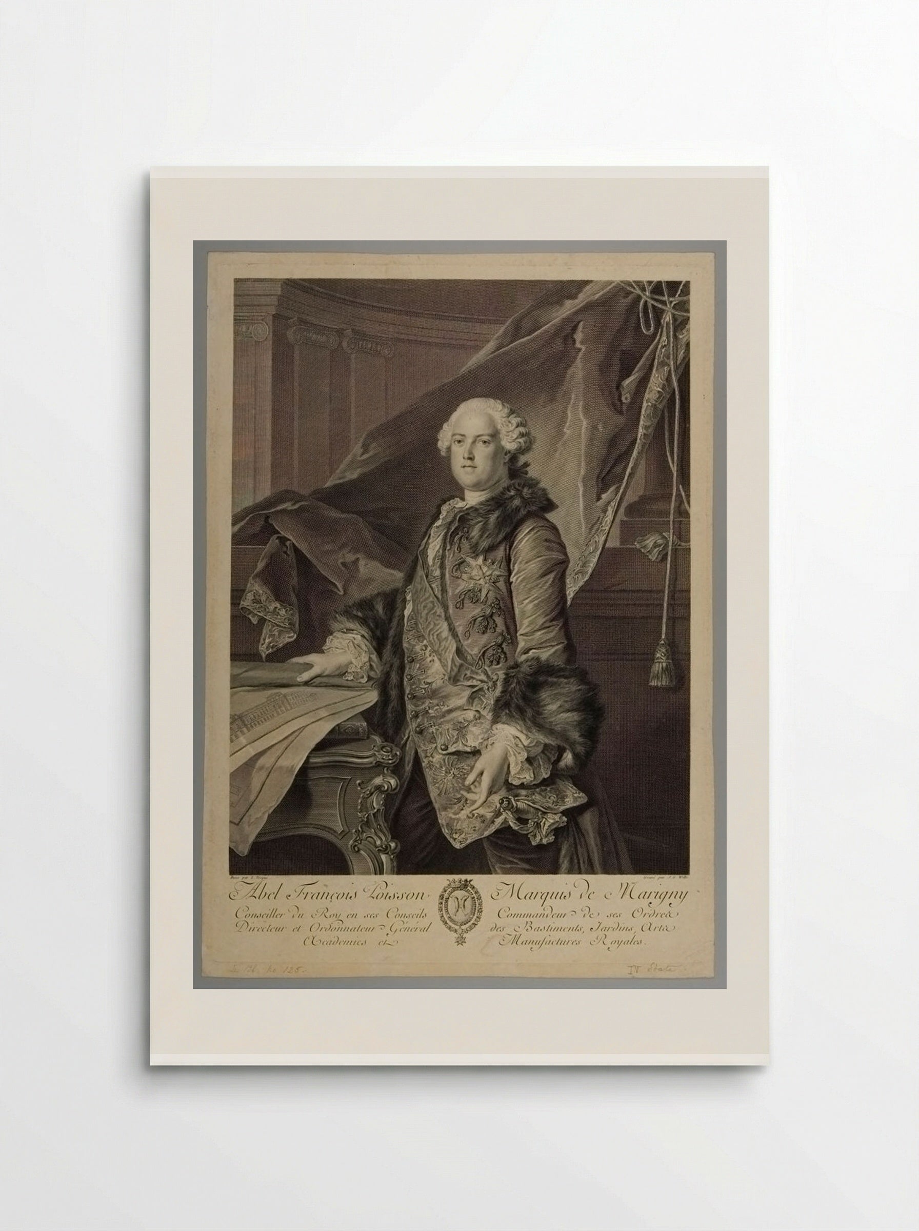 Abel François Poisson, Marquis of Marigny - Johann Georg Wille - Poster