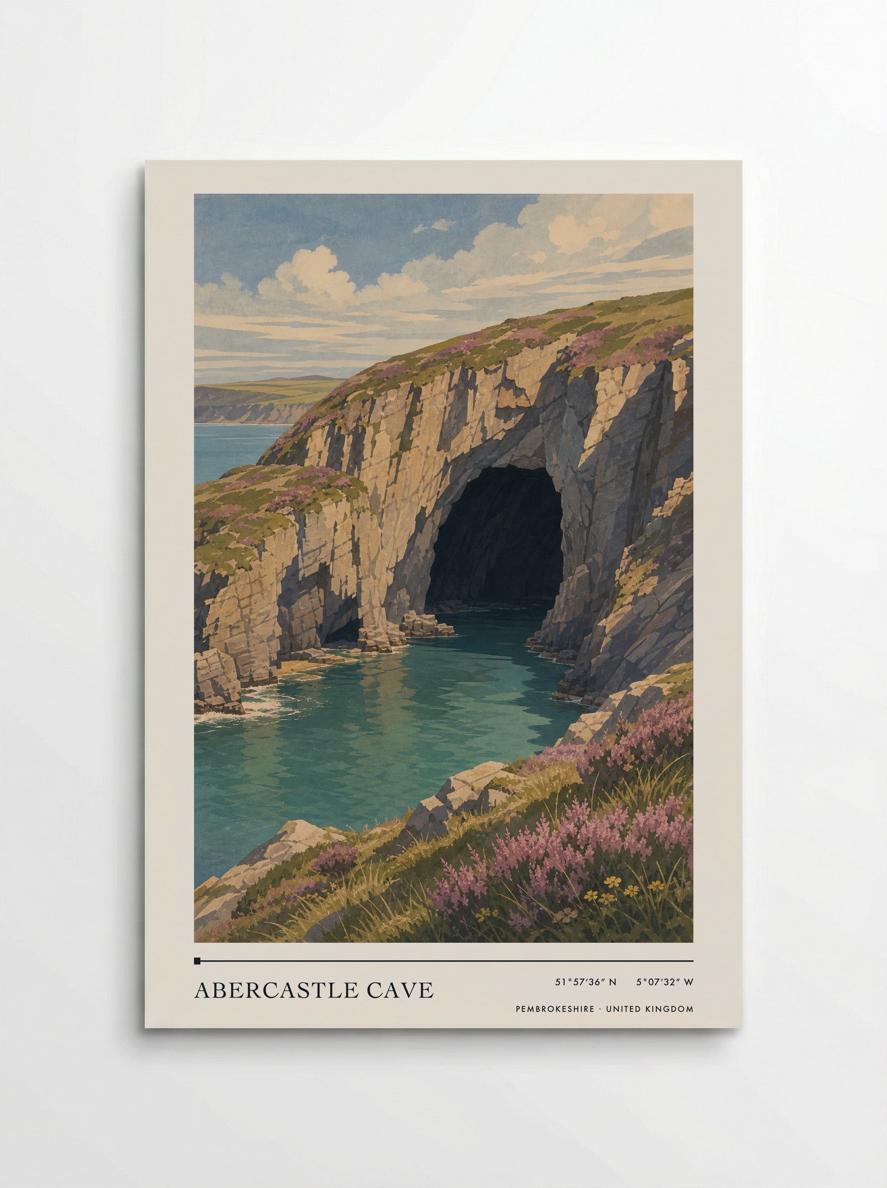 Abercastle Cave Pembrokeshire United Kingdom Travel Poster - Poster