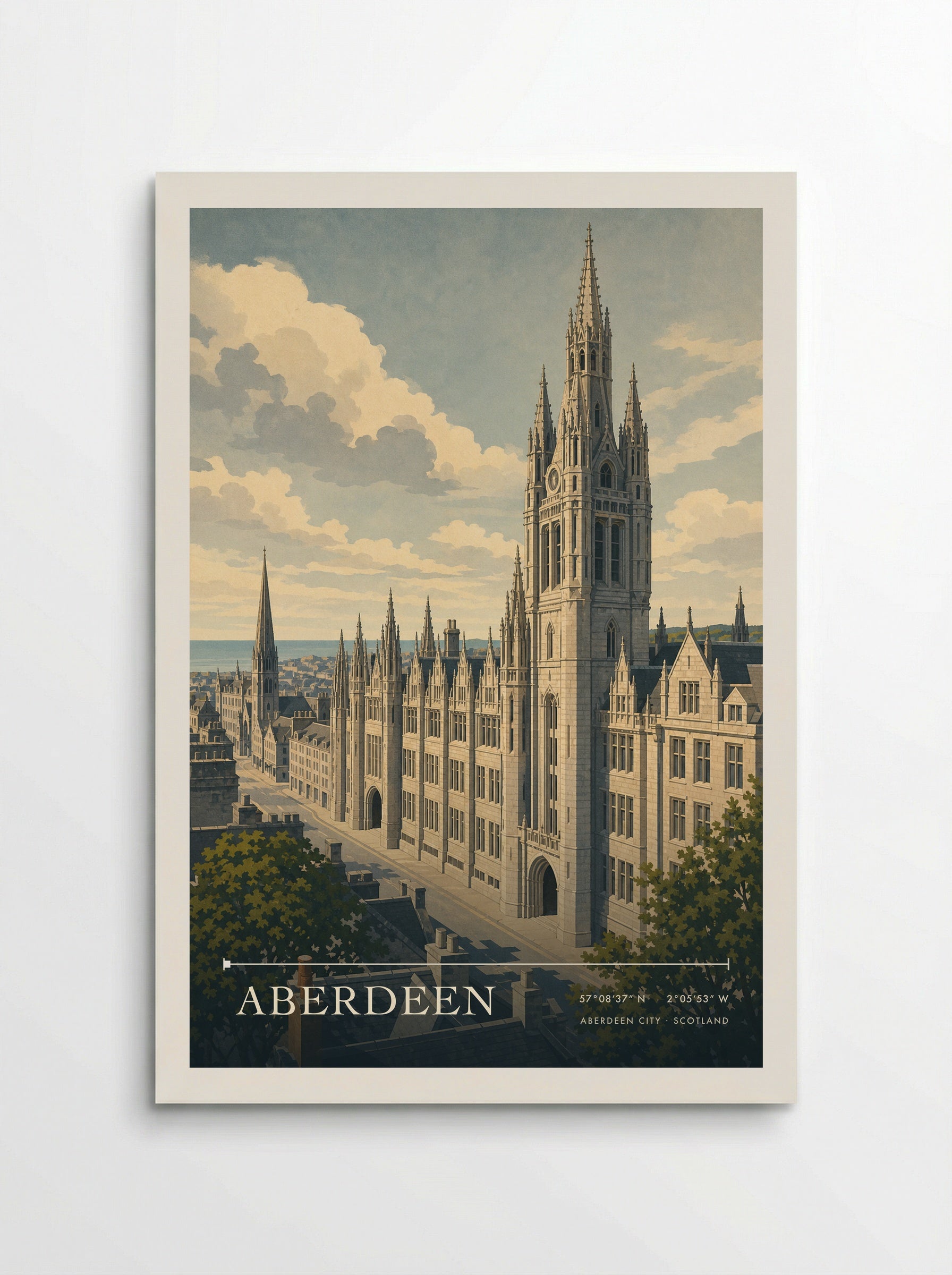 Aberdeen Aberdeen City Scotland Travel Poster - Poster