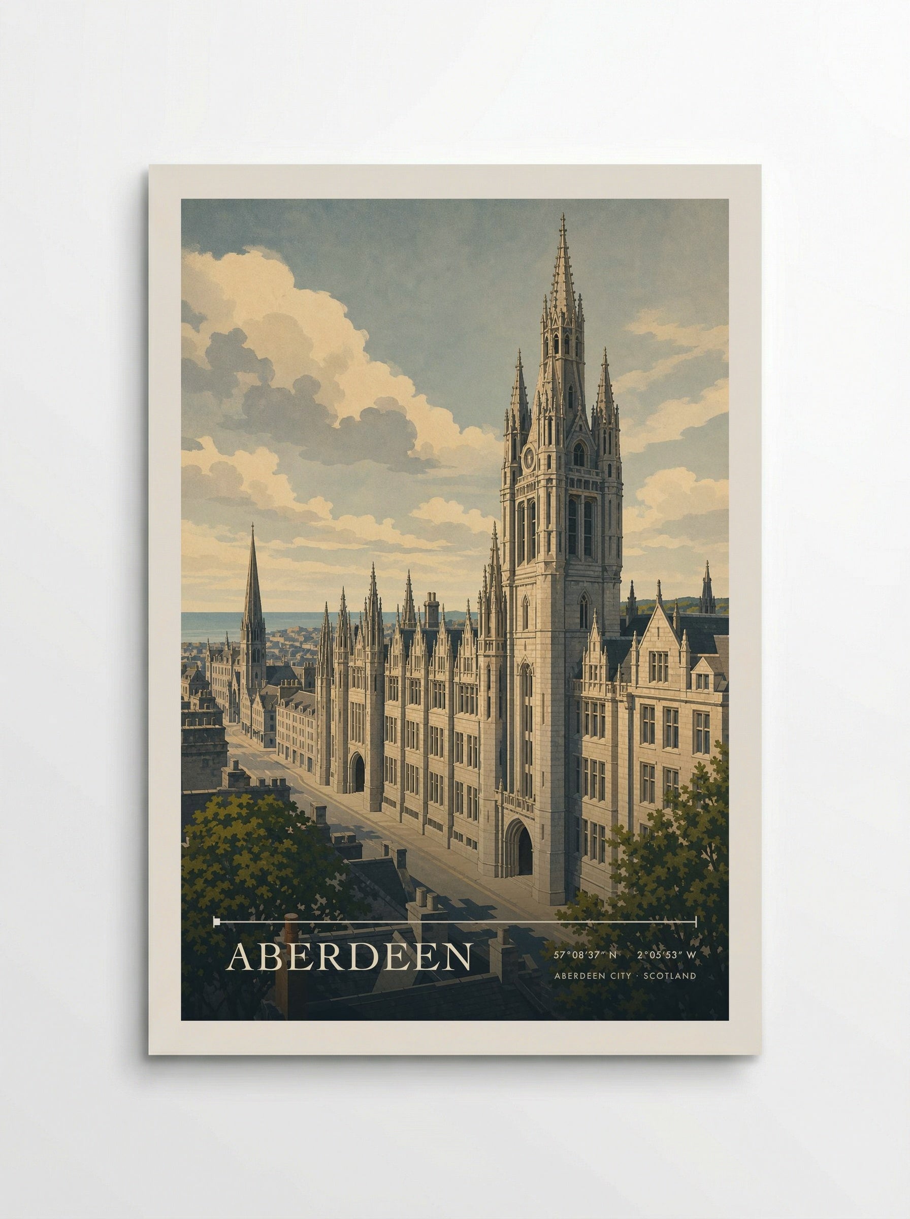 Aberdeen Aberdeen City Scotland Travel Poster - Poster