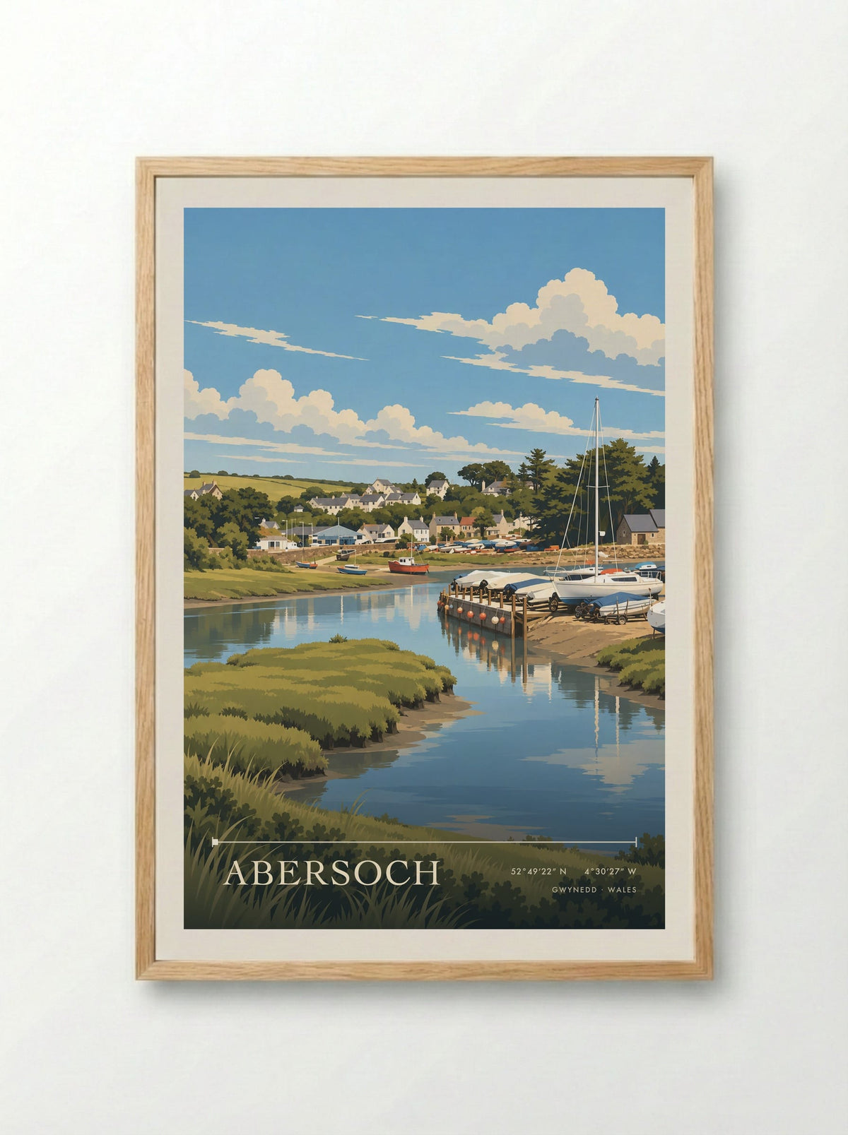 Abersoch, Gwynedd | Travel Poster - Framed Print Wood