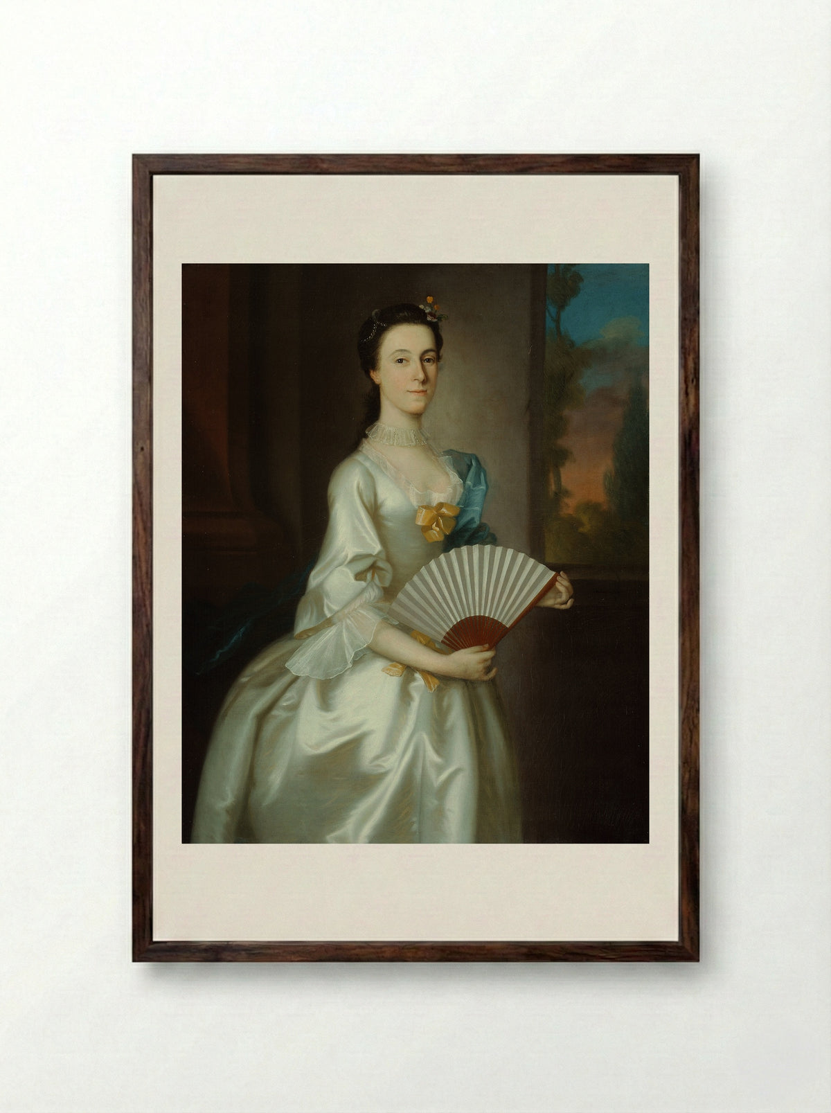 Abigail Chesebrough (Mrs. Alexander Grant) - Joseph Blackburn - Framed Print Dark Wood