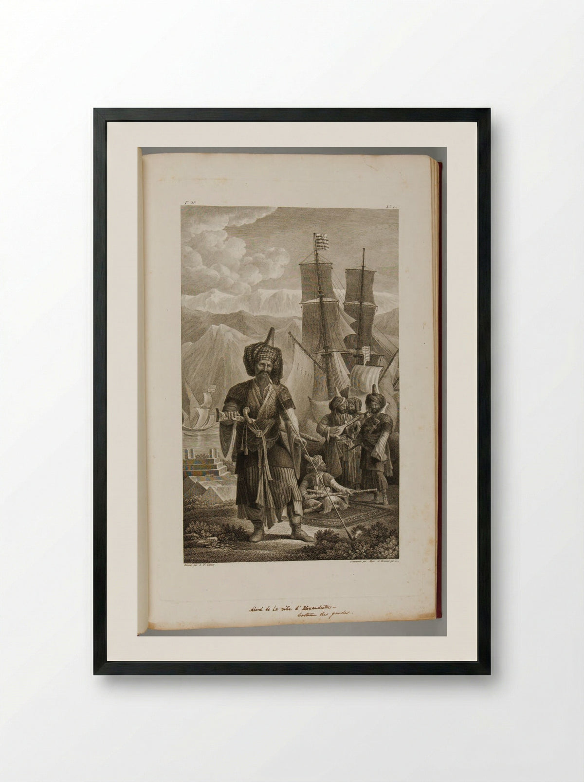 Abord de la ville d'Alexandrette - Simon Charles Miger - Framed Print Black