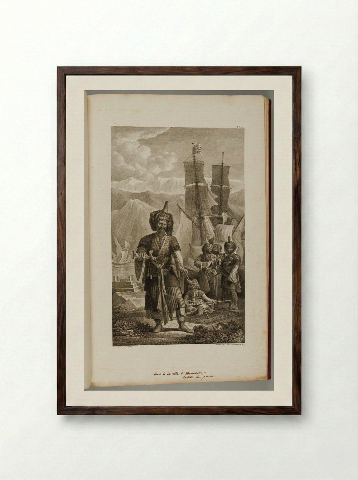 Abord de la ville d'Alexandrette - Simon Charles Miger - Framed Print Dark Wood