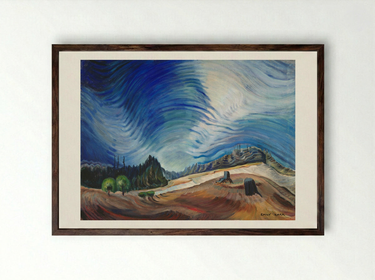 Above the Gravel Pit - Emily Carr - Framed Print Dark Wood