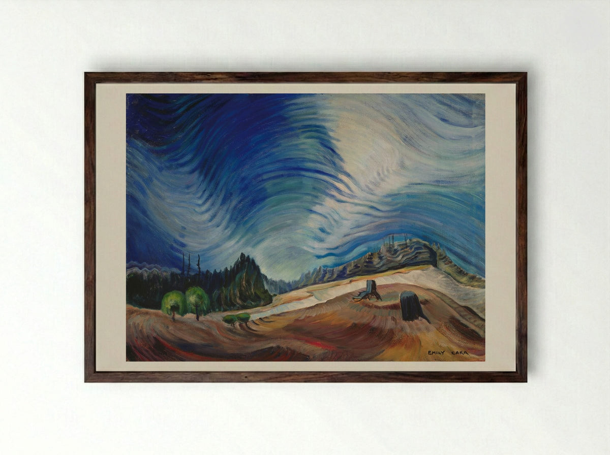 Above the Gravel Pit - Emily Carr - Framed Print Dark Wood