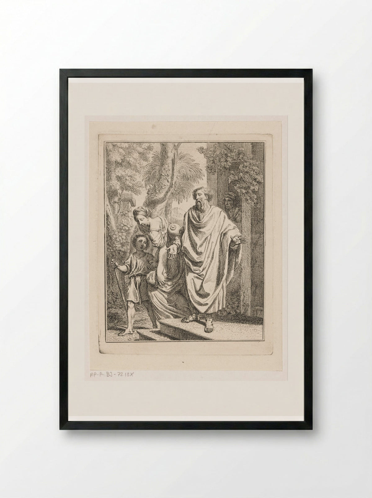 Abraham Casting Out Hagar and Ishmael - Louis Fabritius Dubourg - Framed Print Black