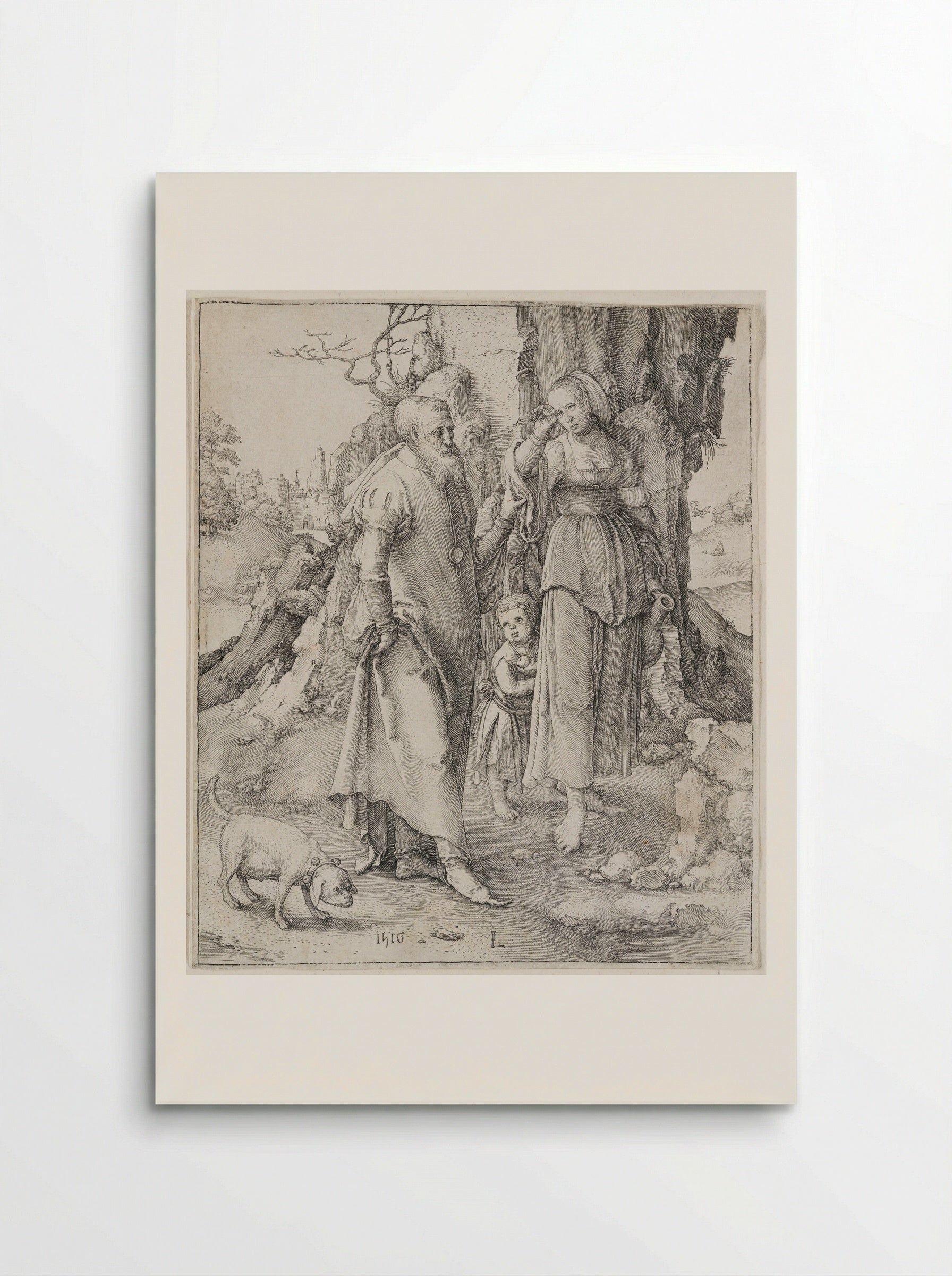 Abraham Dismissing Hagar - Lucas van Leyden - Poster