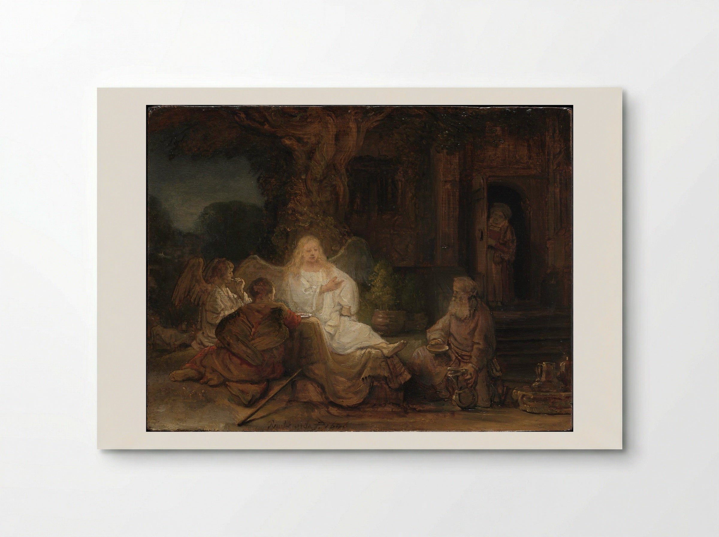 Abraham Receives the Three Angels - Rembrandt van Rijn - Poster